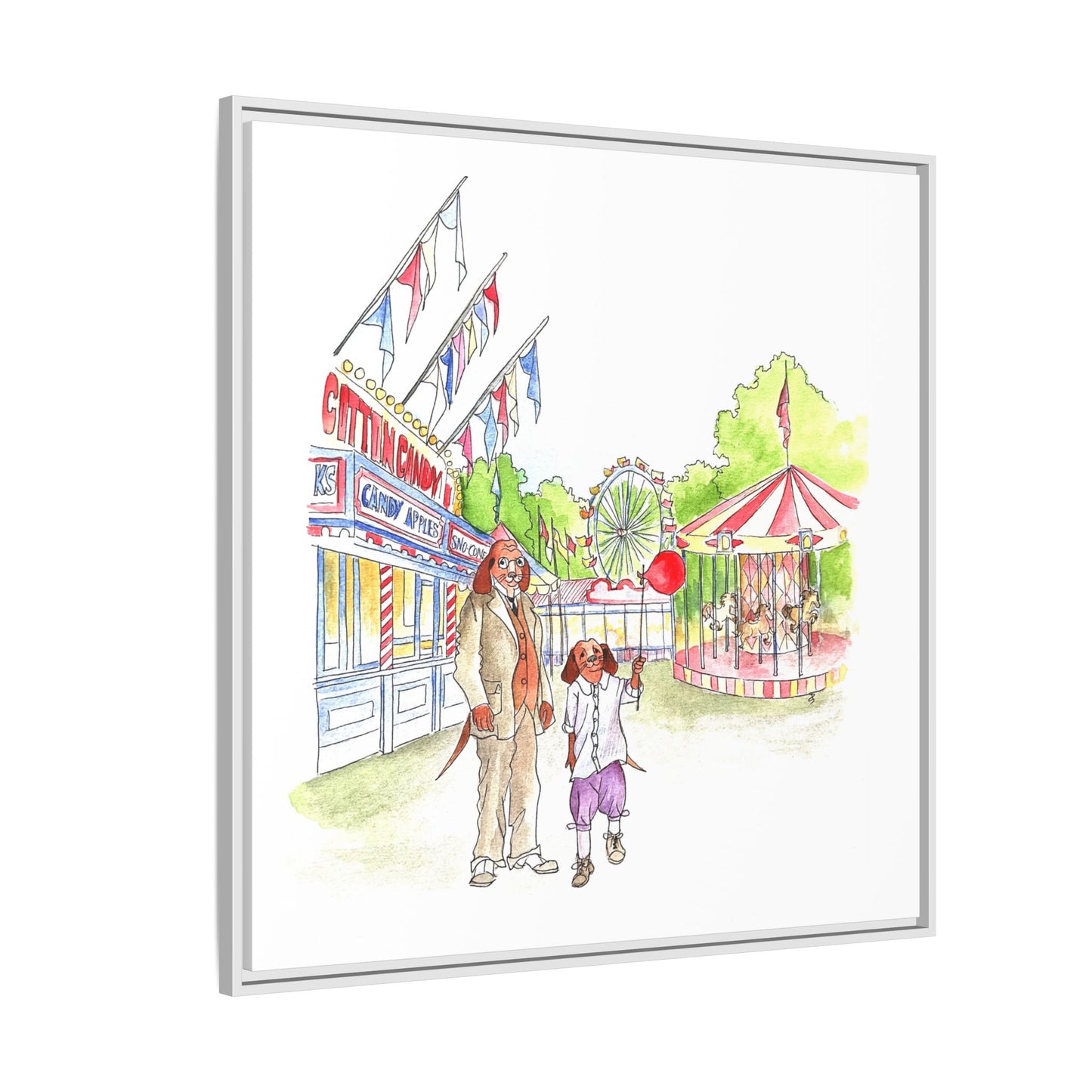 Dogi Fun Matte Canvas Framed