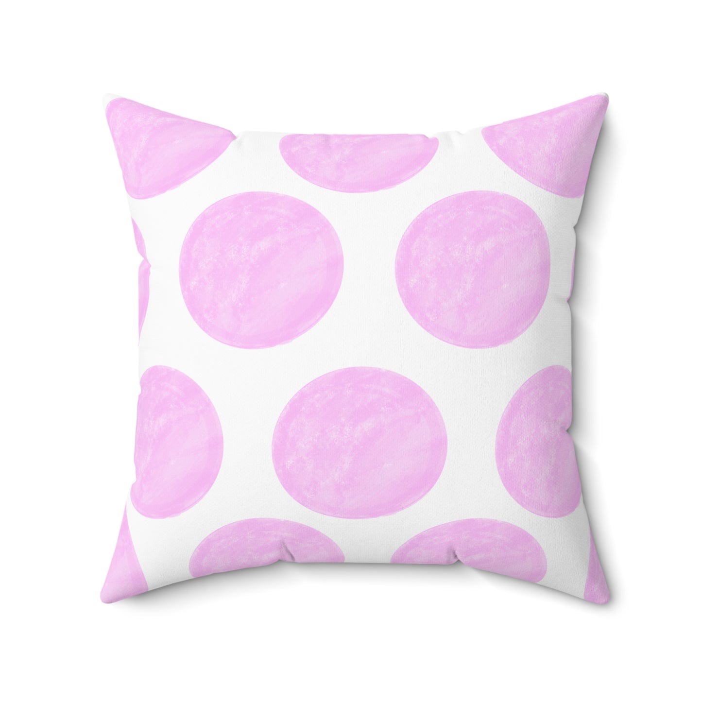 Polka Dot Palette Polyester Square Pillow light pink