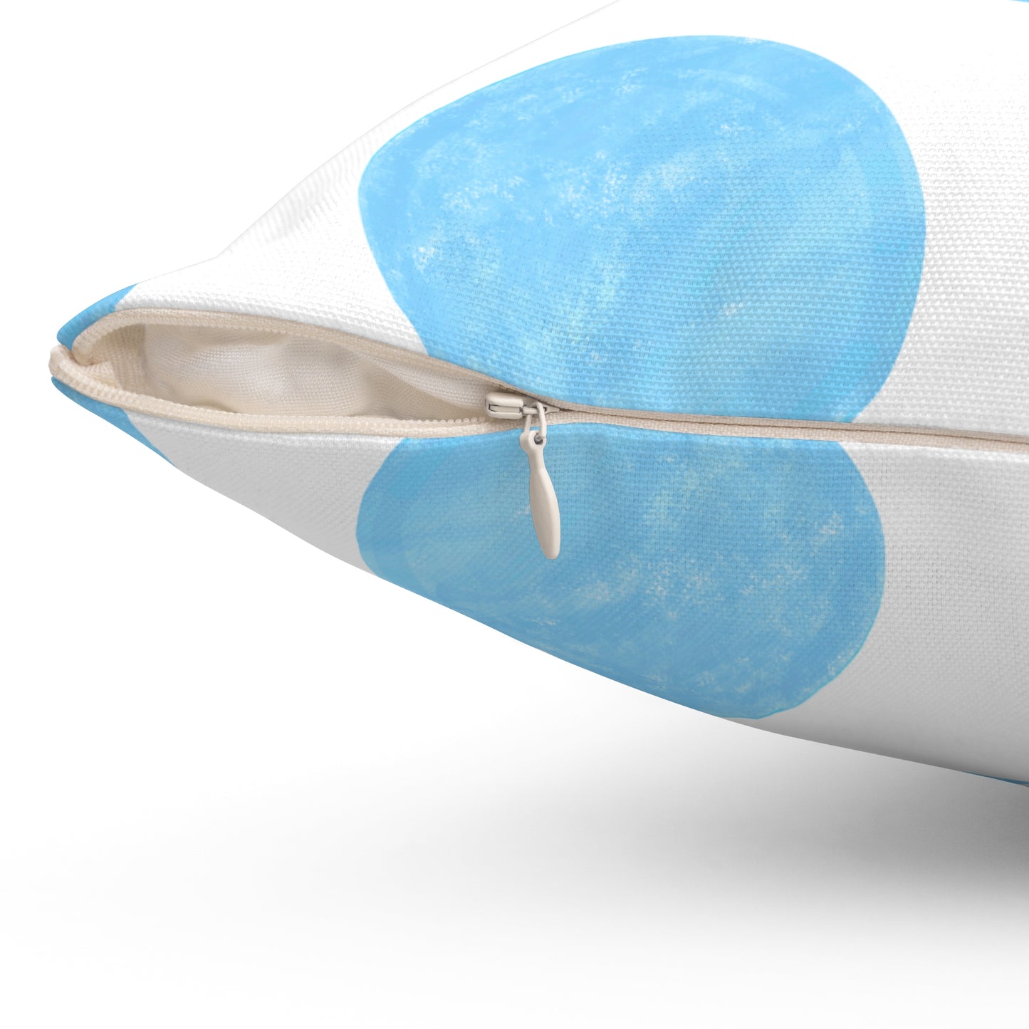 Polka Dot Palette Polyester Square Pillow light blue