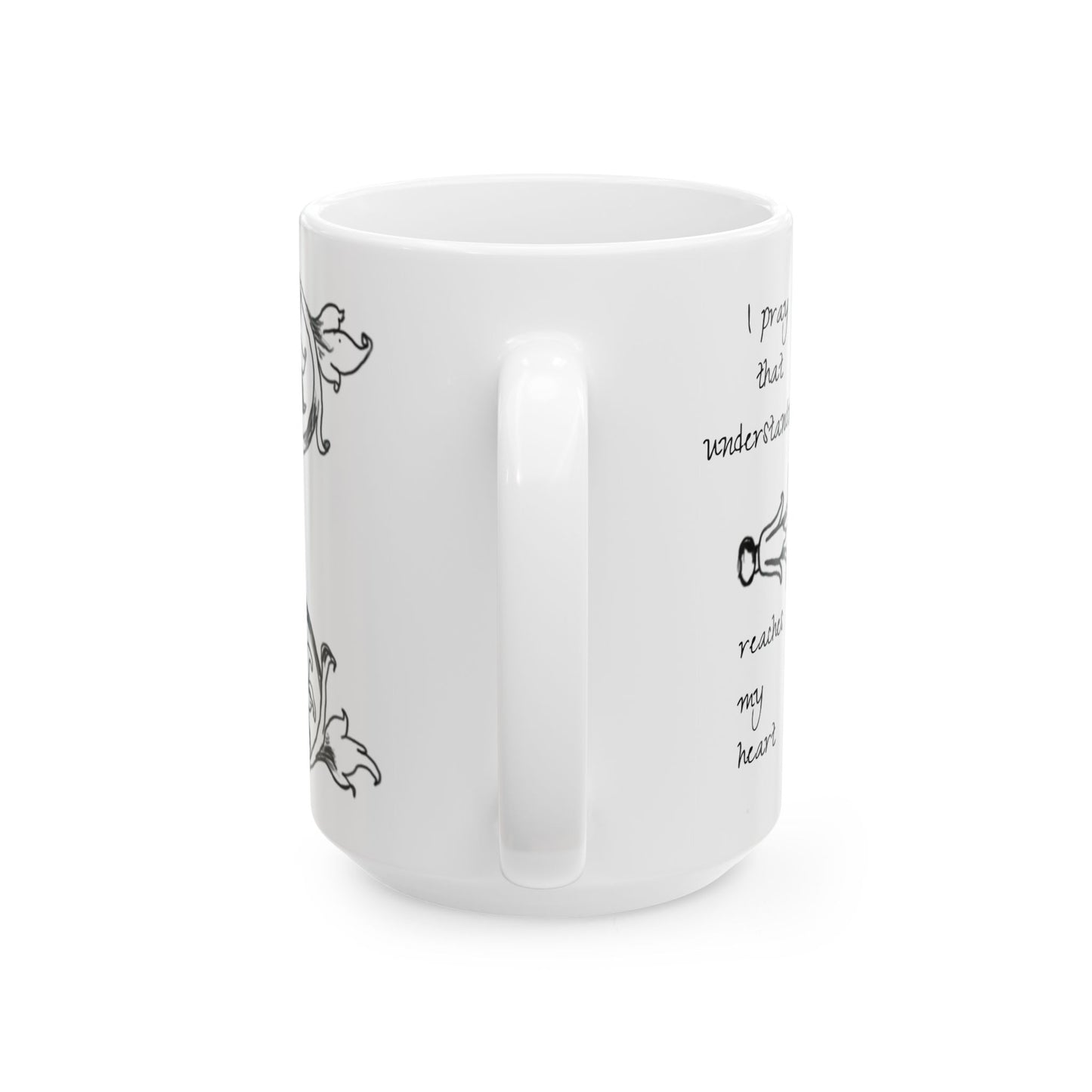 Scrollwork Ceramic Mug Black and White "I pray that...