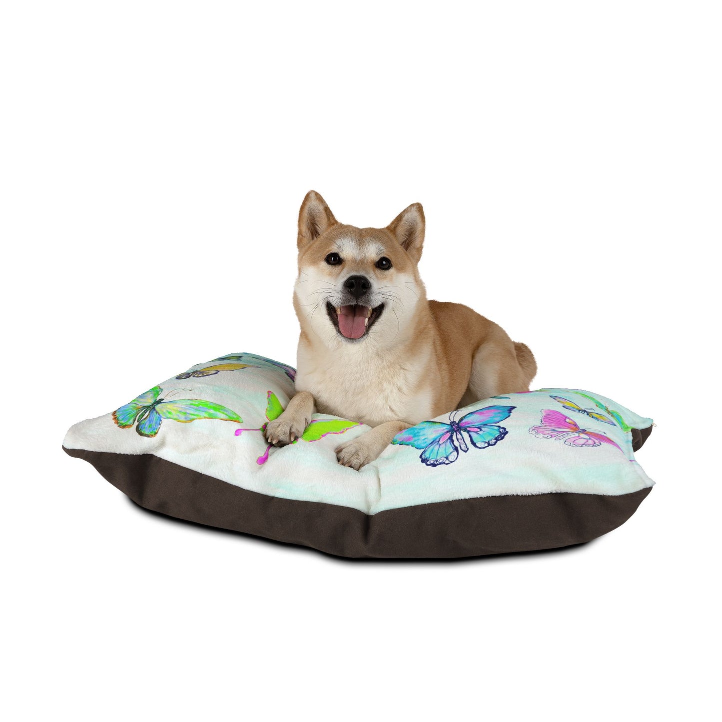 Dogi Butterfly Flutter Pet Bed Colorful Butterflies Aqua Sky