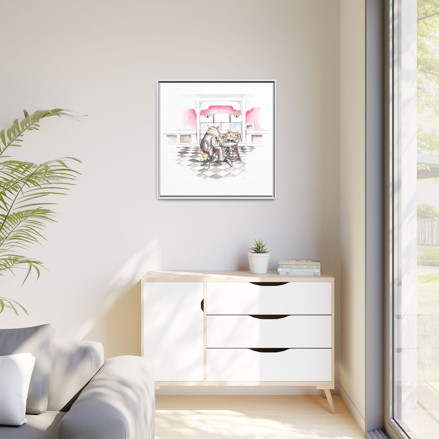 Kitty Fun Matte Canvas Framed