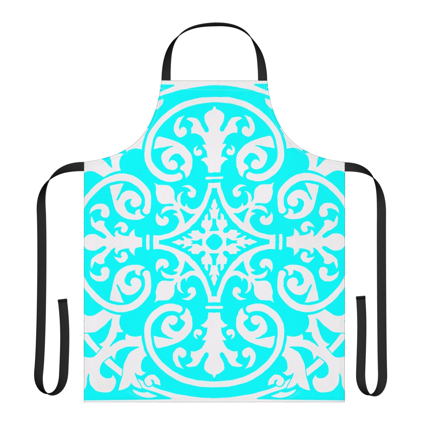 Scrollwork Apron Aqua