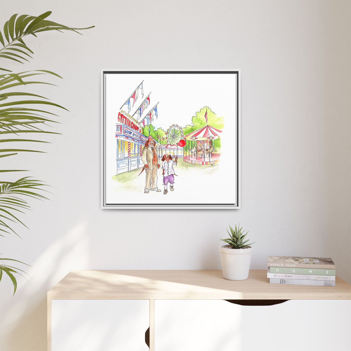 Dogi Fun Matte Canvas Framed