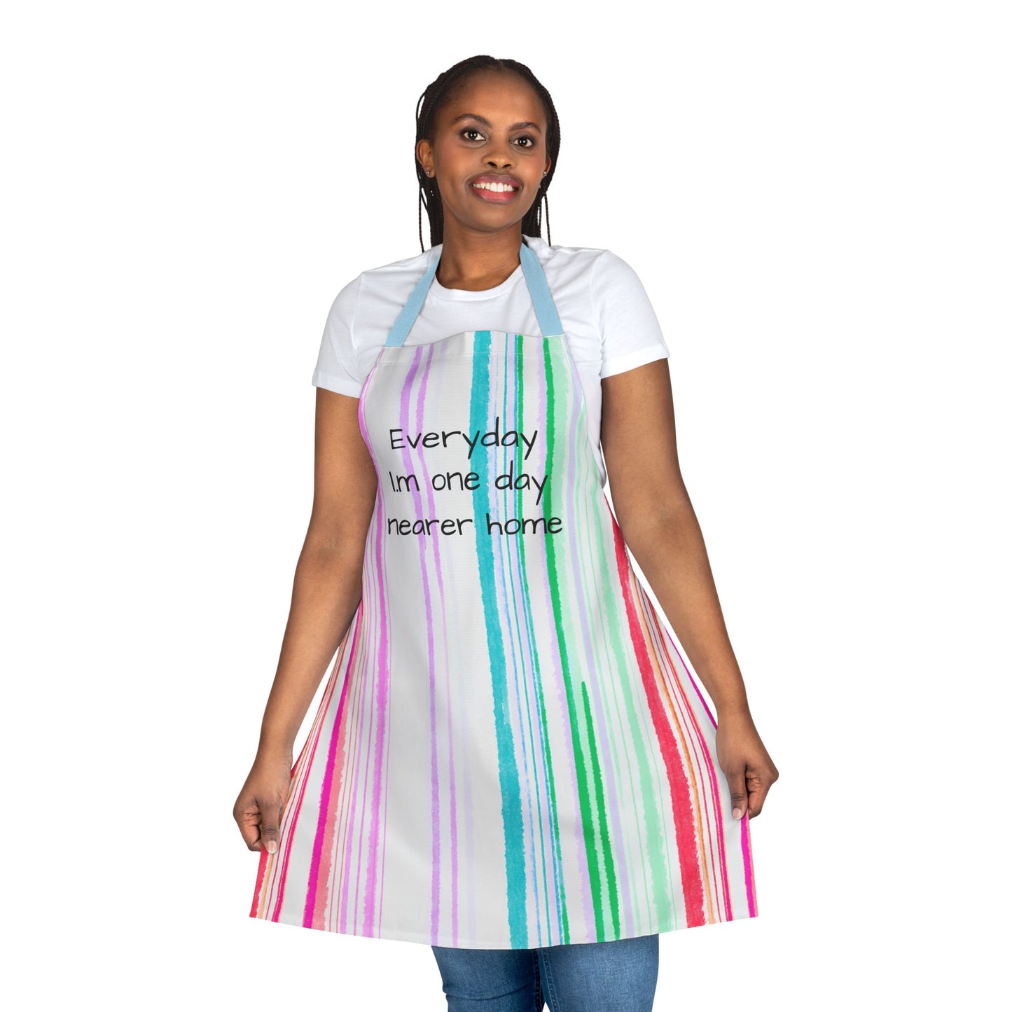 Watercolor Stripes Apron, 5-Color Straps Our Hearts our restless