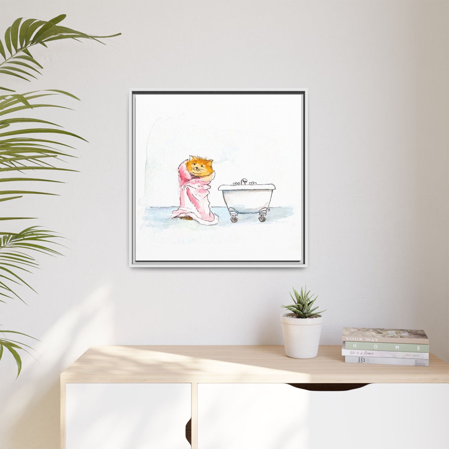 Kitty Fun Matte Canvas Framed