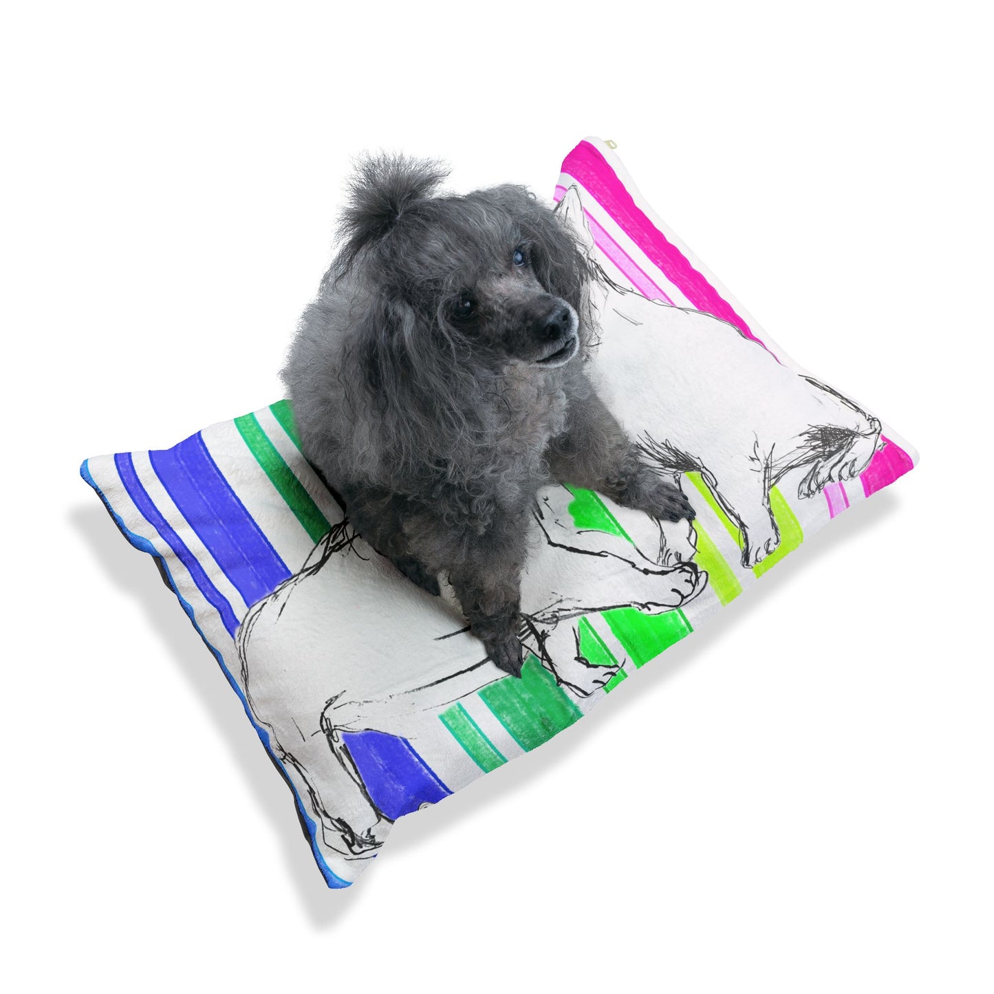 Dogi Butterfly Flutter Bed Multi Color Stripe, Bulldogs