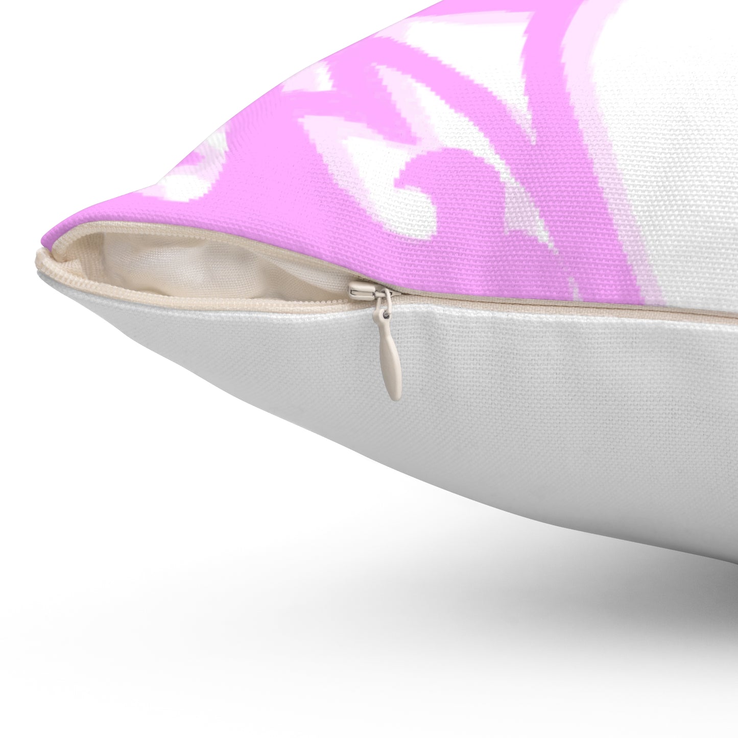 Scrollwork Polyester Square Pillow "Be Joyful..."