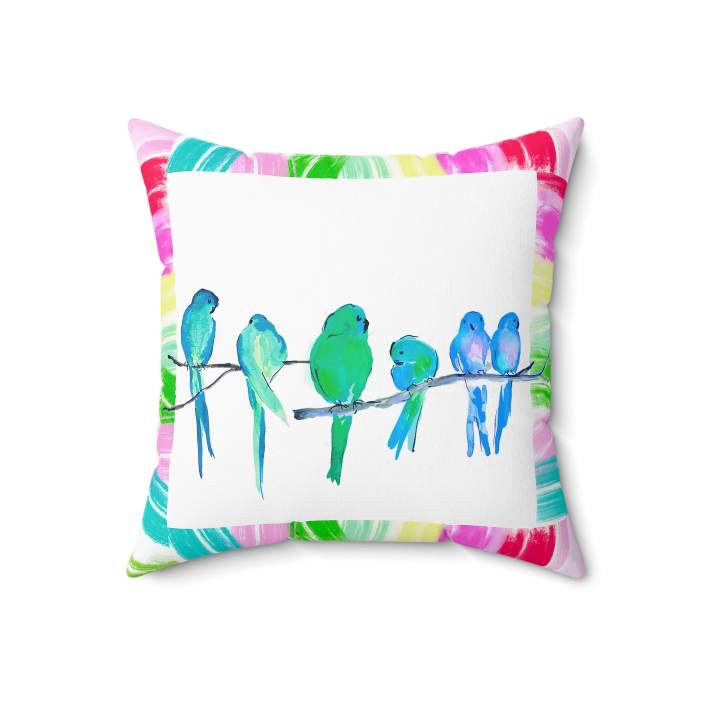 Mega Dot Polyester Square Pillow Be still and that I am God Birds