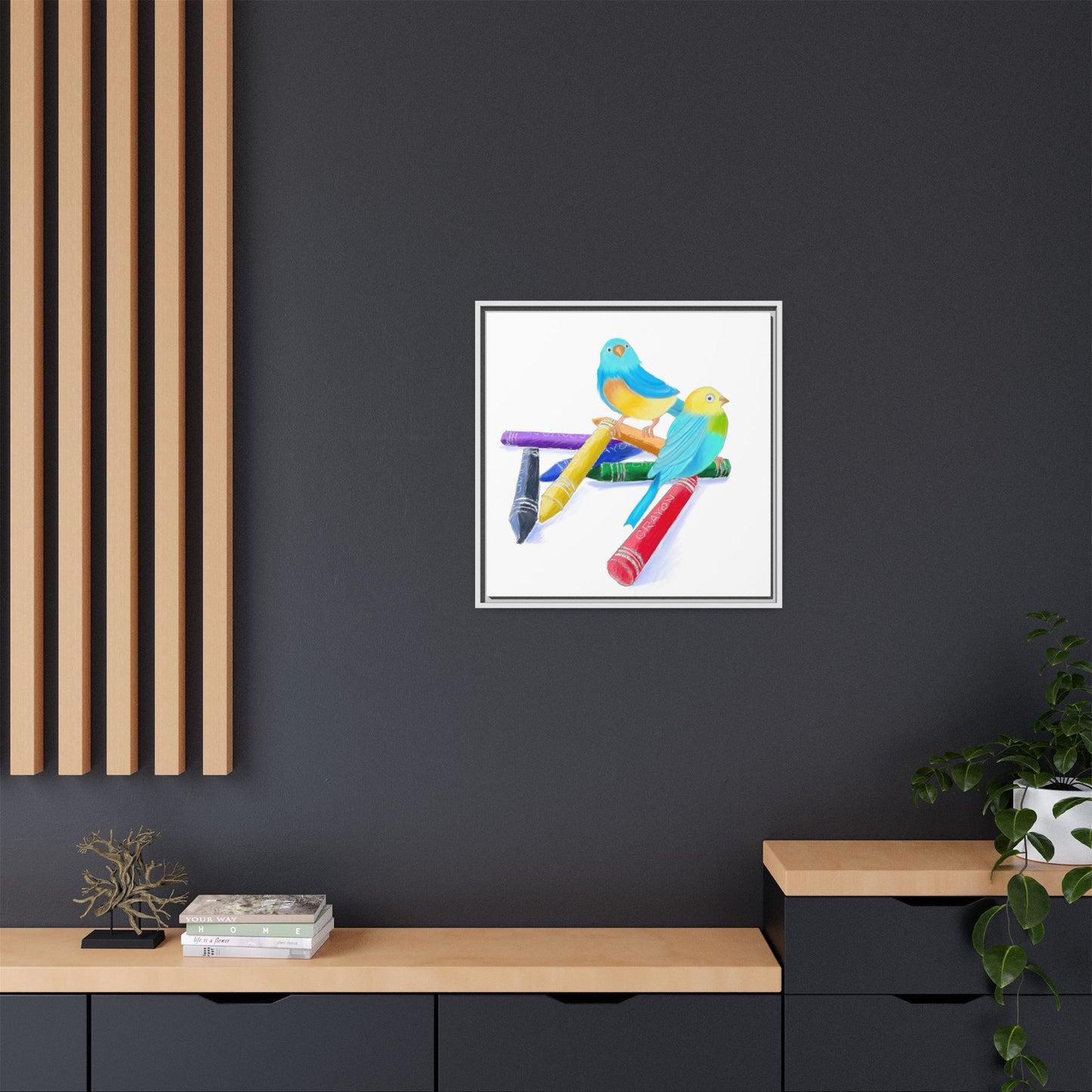 Jolly Birds Matte Canvas Framed