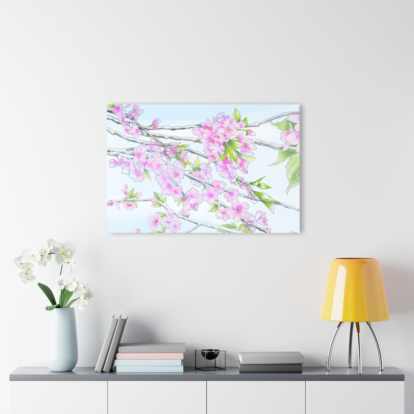 Wall Art Cherry Blossoms Acrylic Prints (French Cleat Hanging)