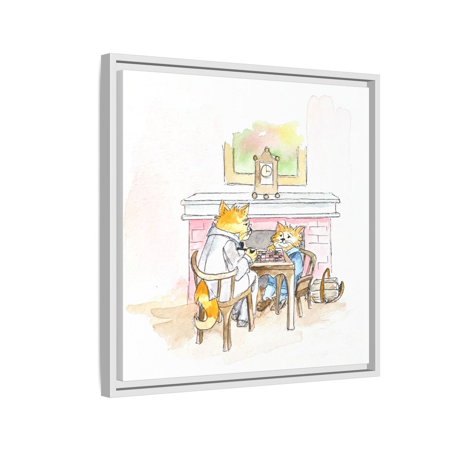 Kitty Fun Matte Canvas Framed