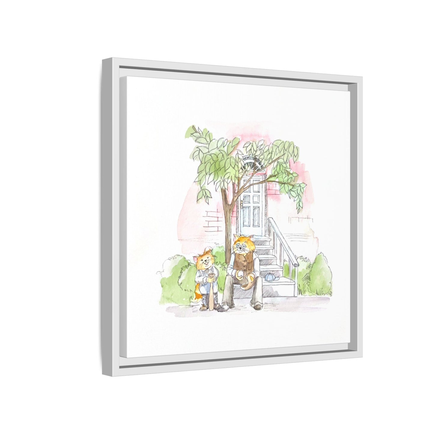 Kitty Fun Matte Canvas Framed