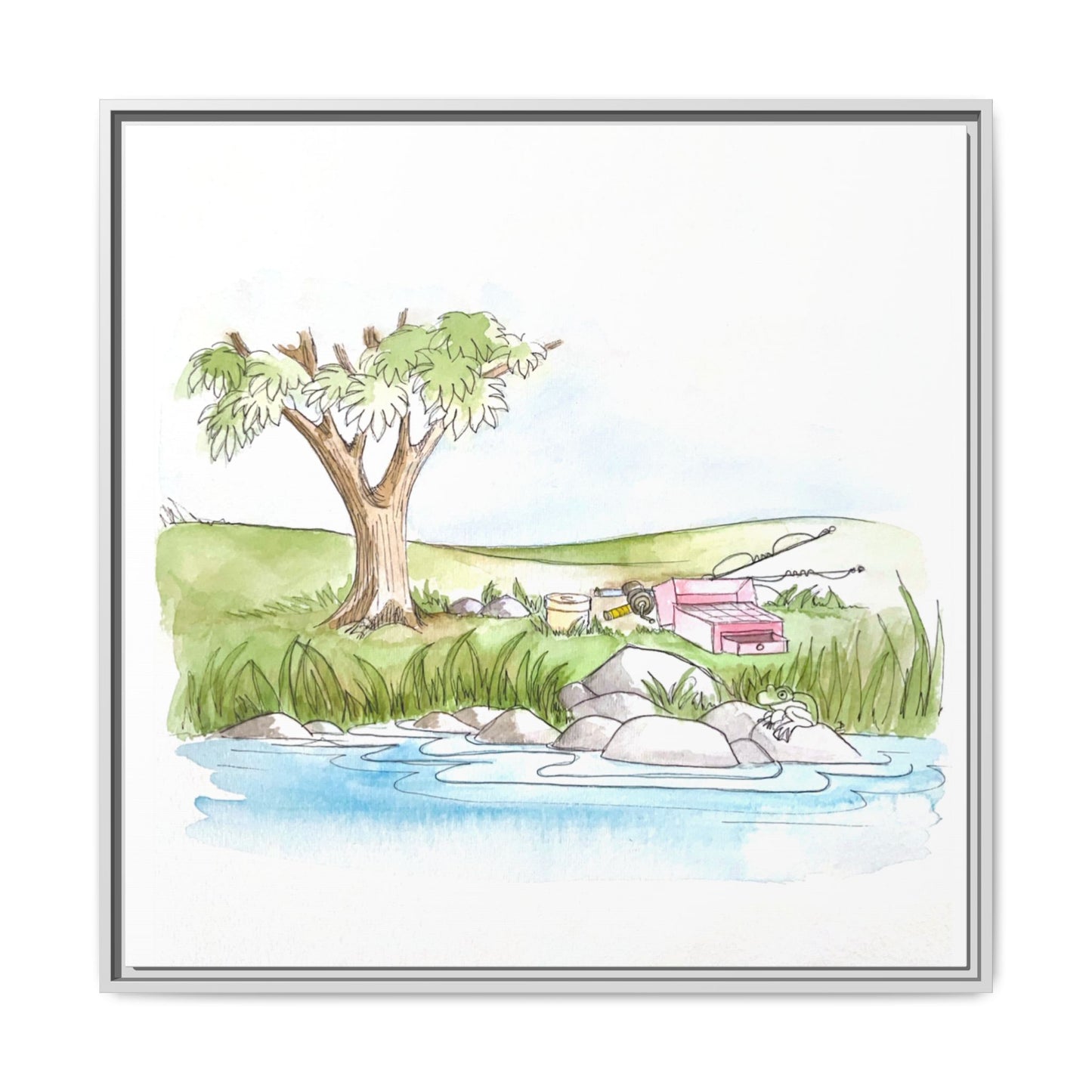 Kitty Fun Matte Canvas Framed