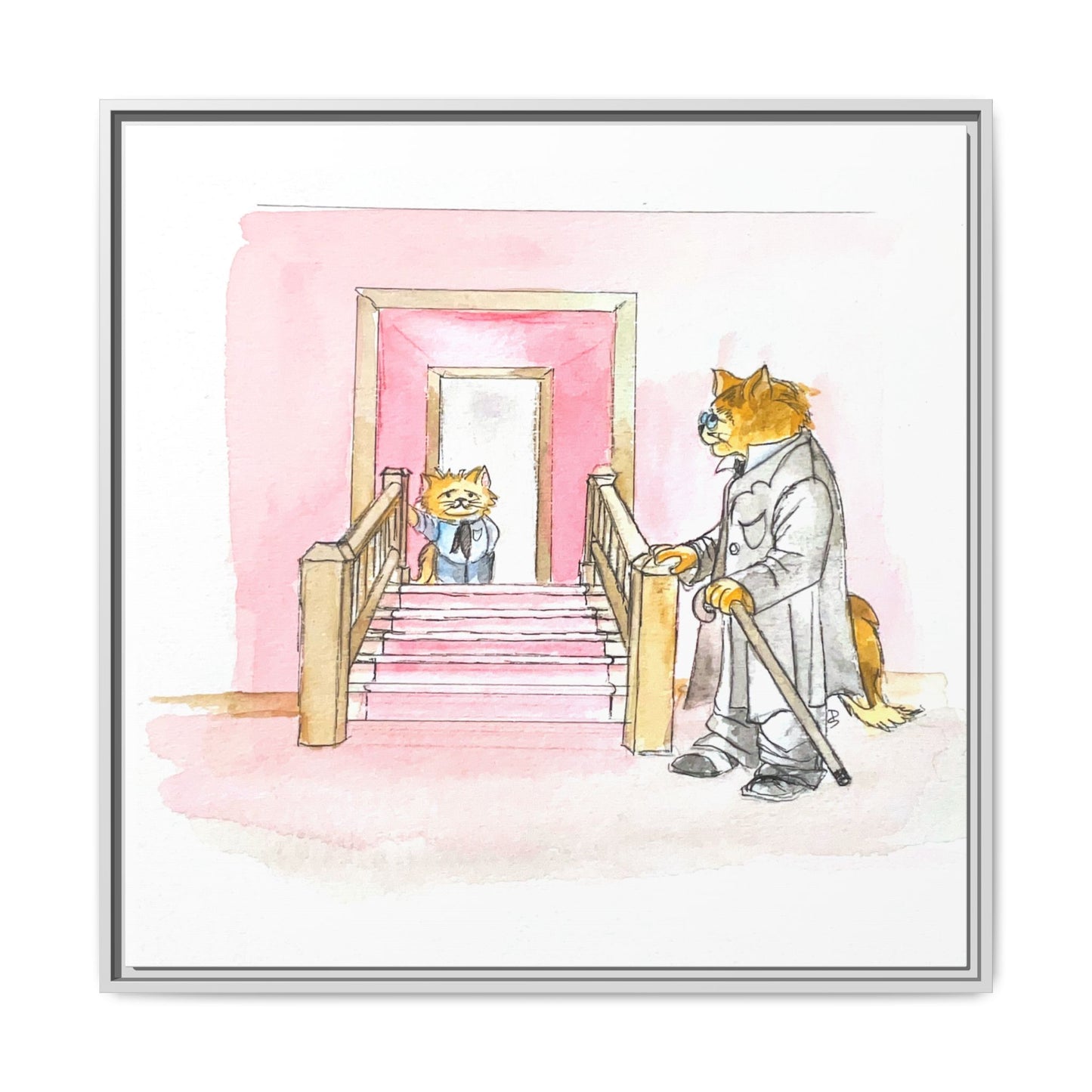 Kitty Fun Matte Canvas Framed