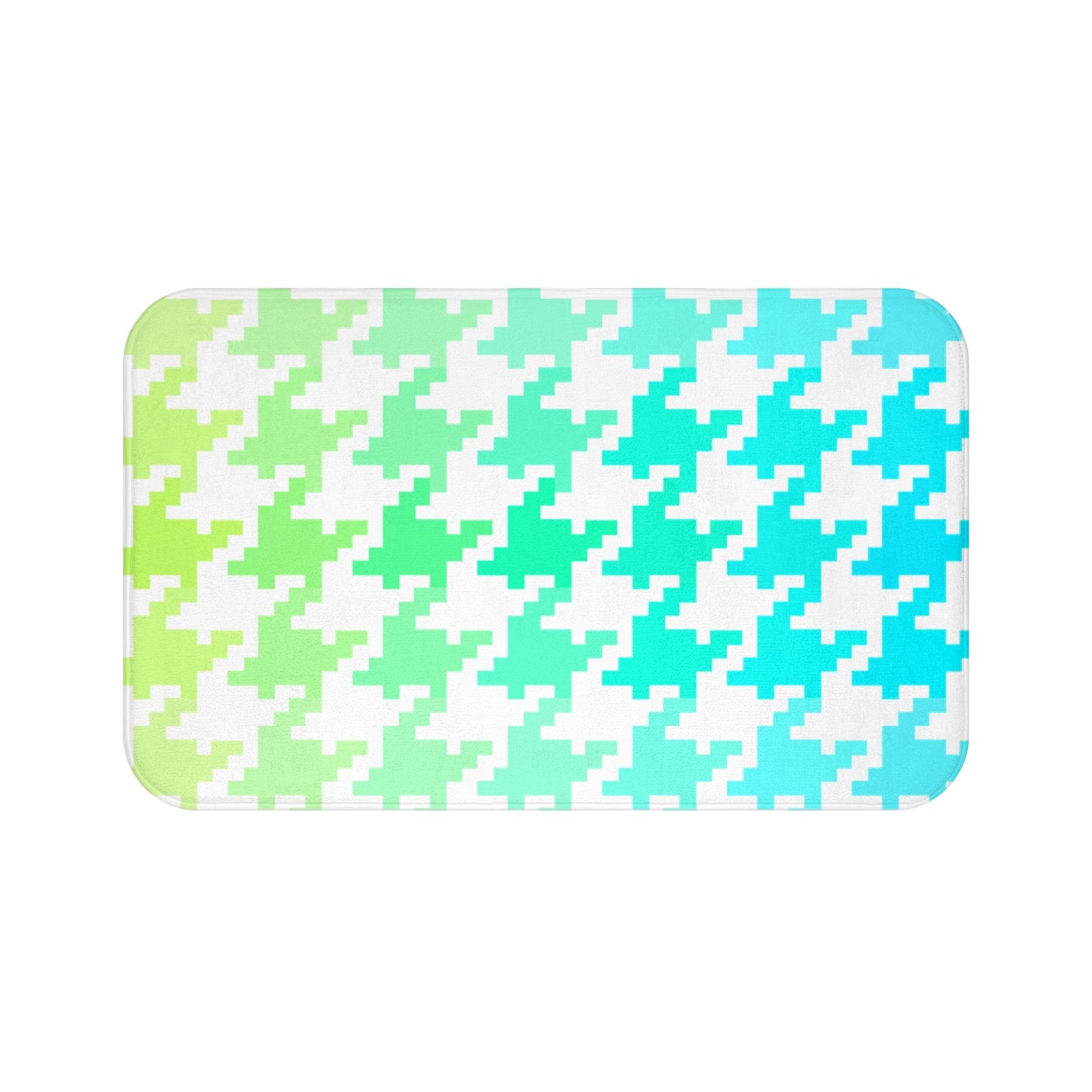 Bath Mats Houndstooth Green/Aqua