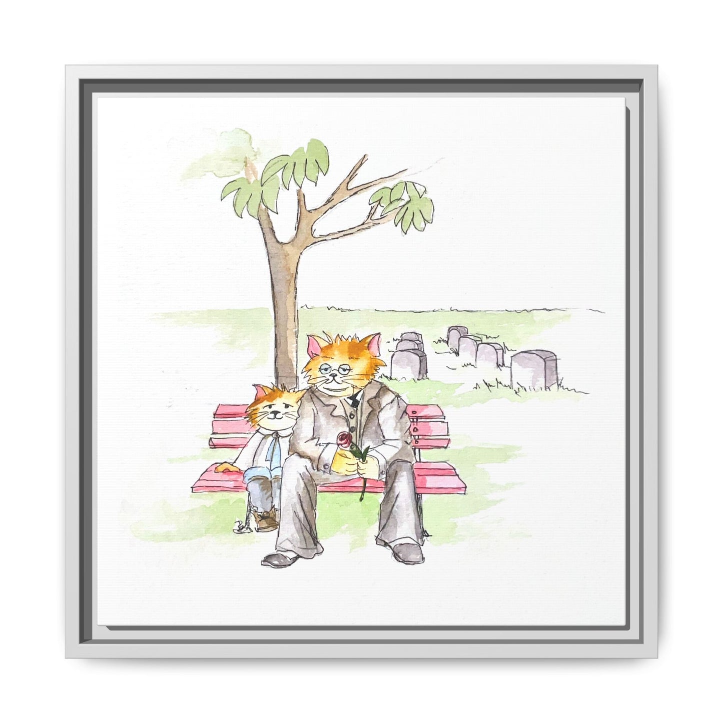 Kitty Fun Matte Canvas Framed