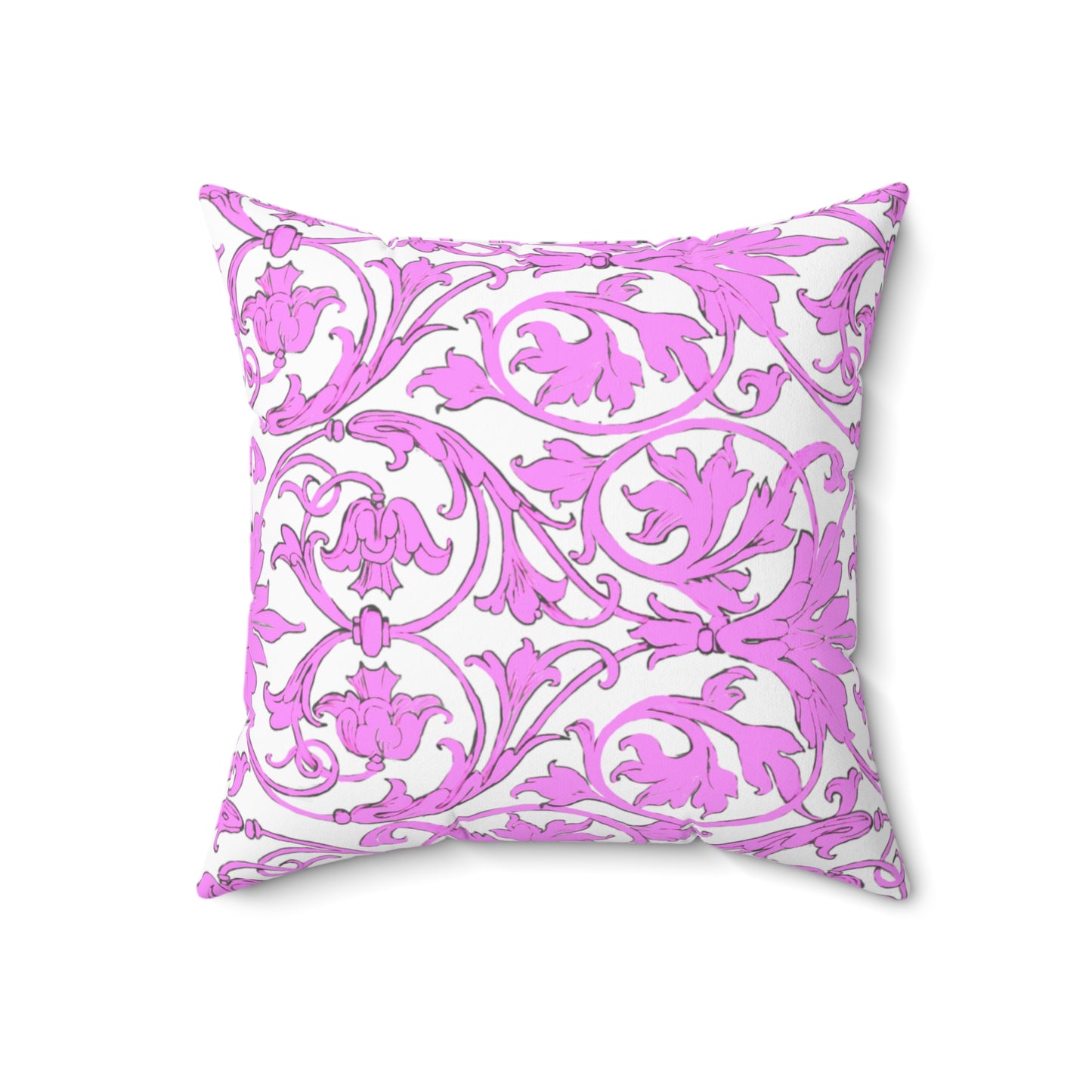 Scrollwork Polyester Square Pillow "Devote yourselves..."