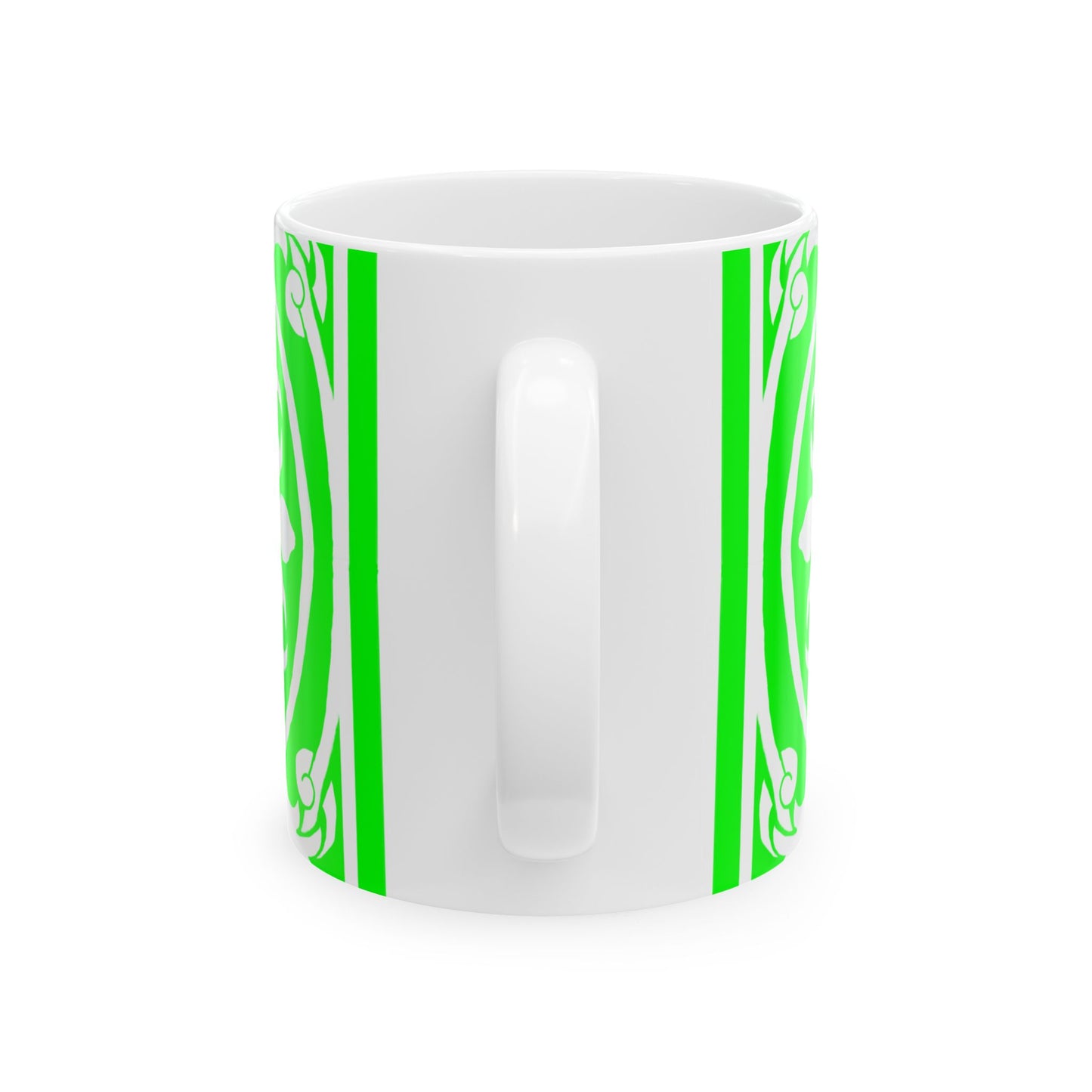 Scrollwork Ceramic Mug Bright Green