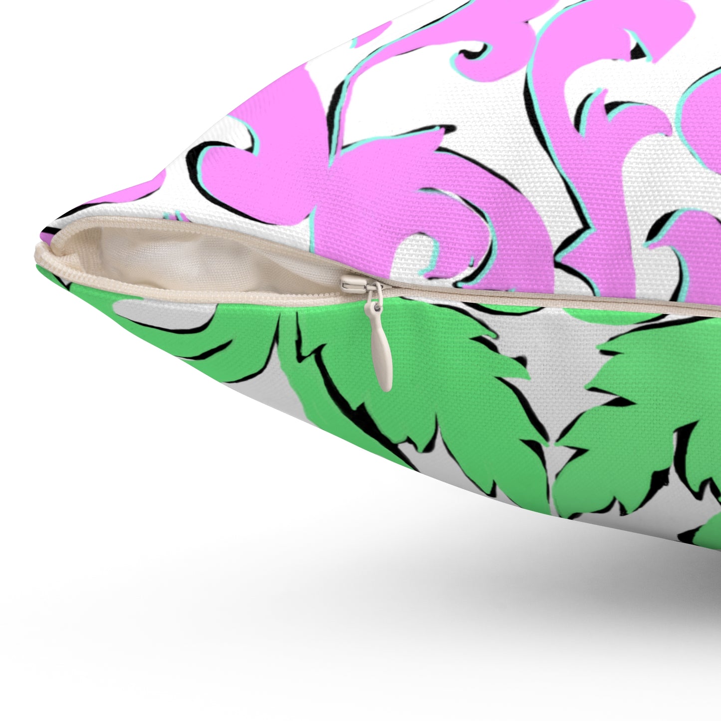 Scrollwork Polyester Square Pillow "You will seek..."