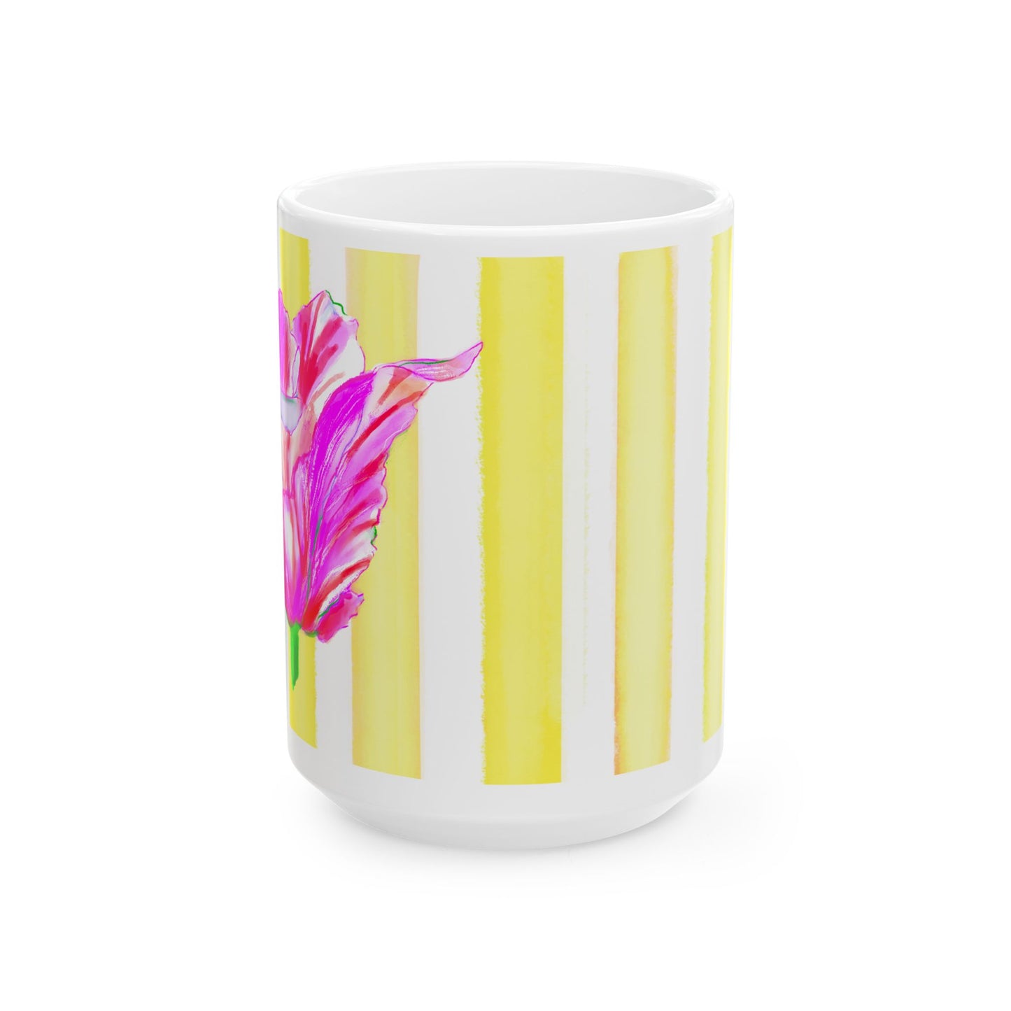 Dancing Tulips Mug Yellow Raspberry