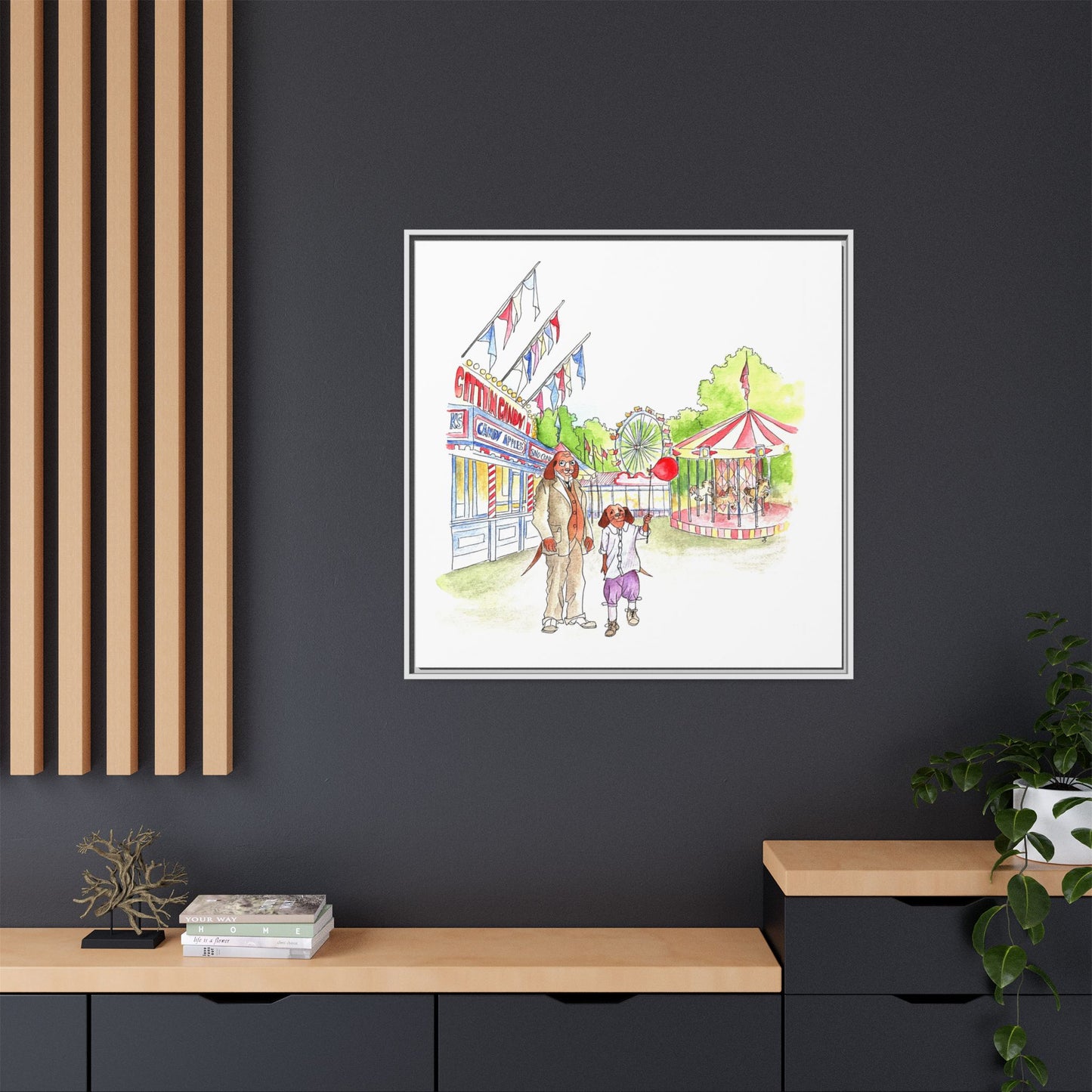 Dogi Fun Matte Canvas Framed