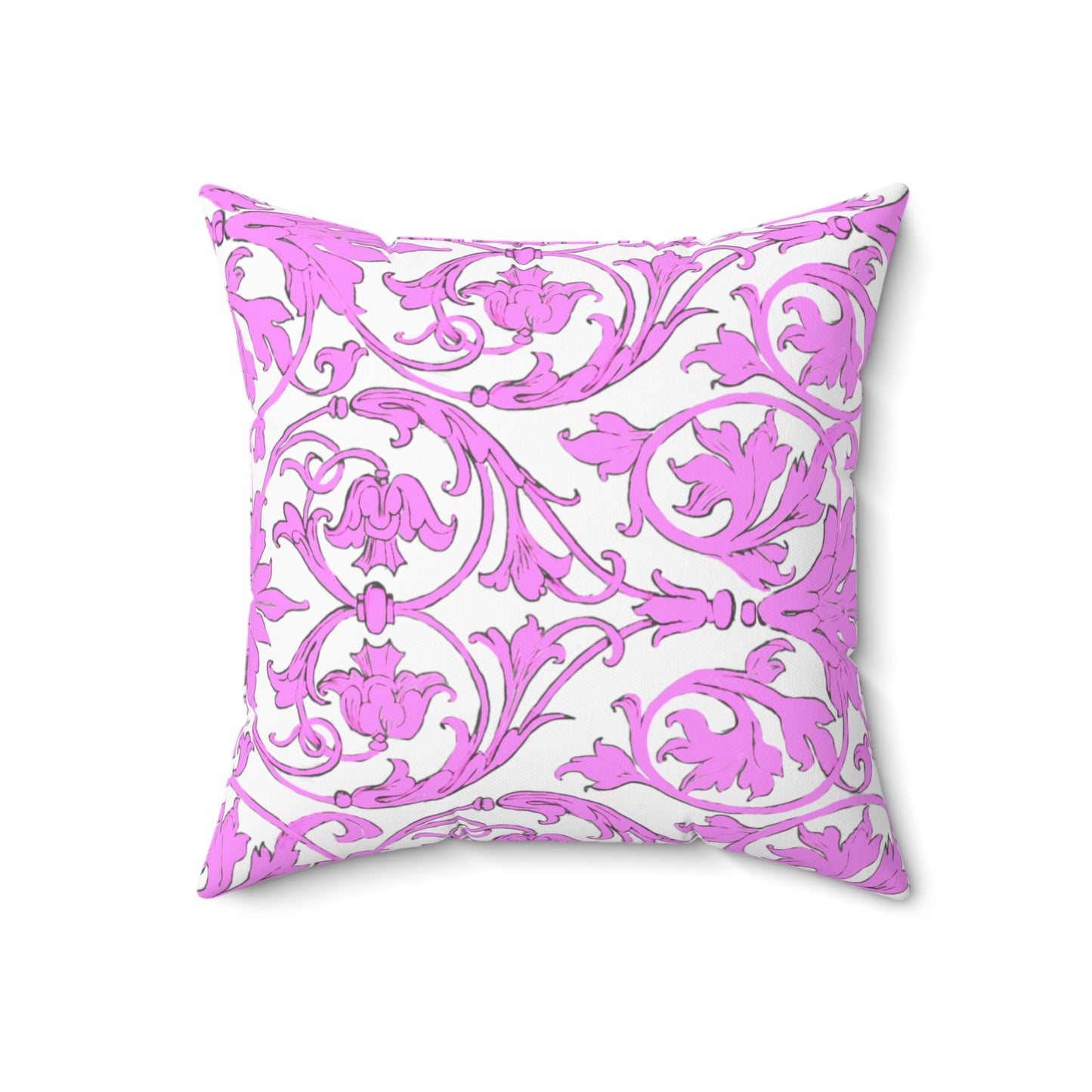 Scrollwork Polyester Square Pillow "You will seek..."