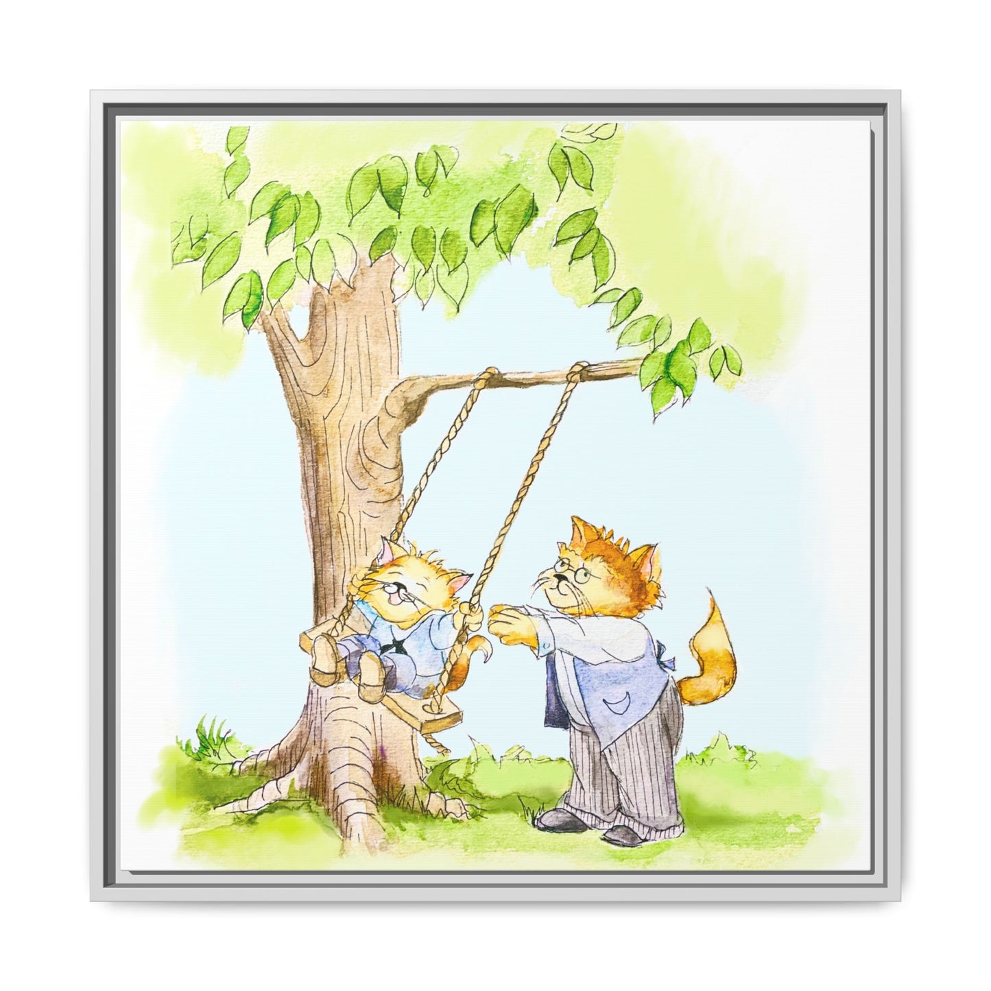 Kitty Fun Matte Canvas Framed