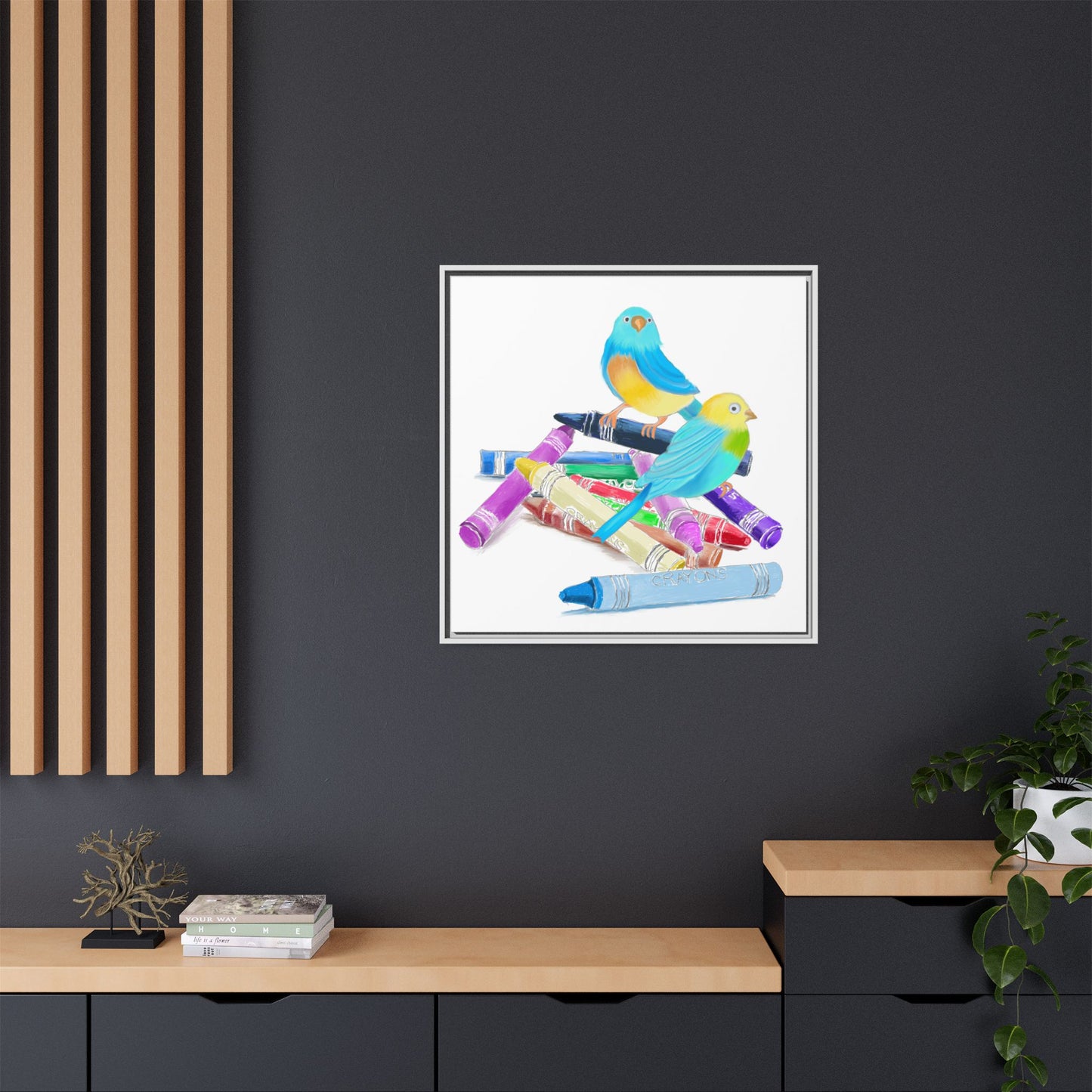Jolly Birds Matte Canvas Framed
