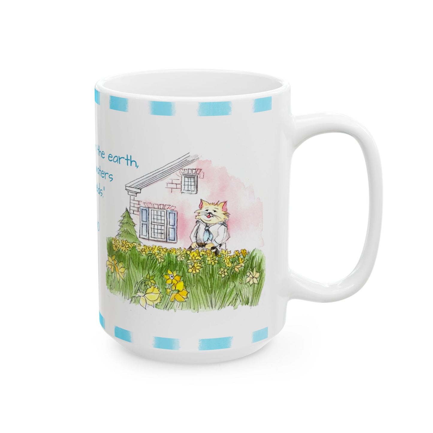 Kitty Fun Mug “He gives rain…”