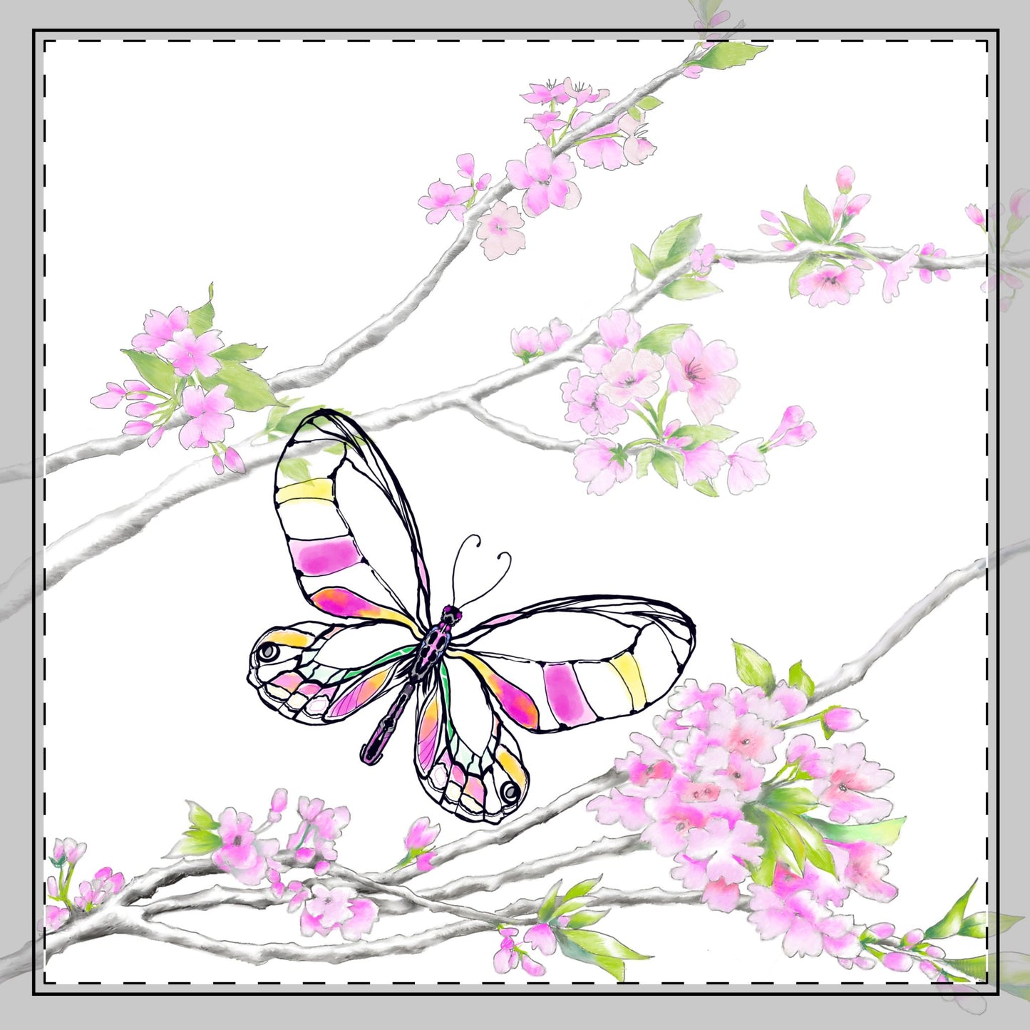 Butterfly Blossom Romp Poly Twill Napkin in pink #4