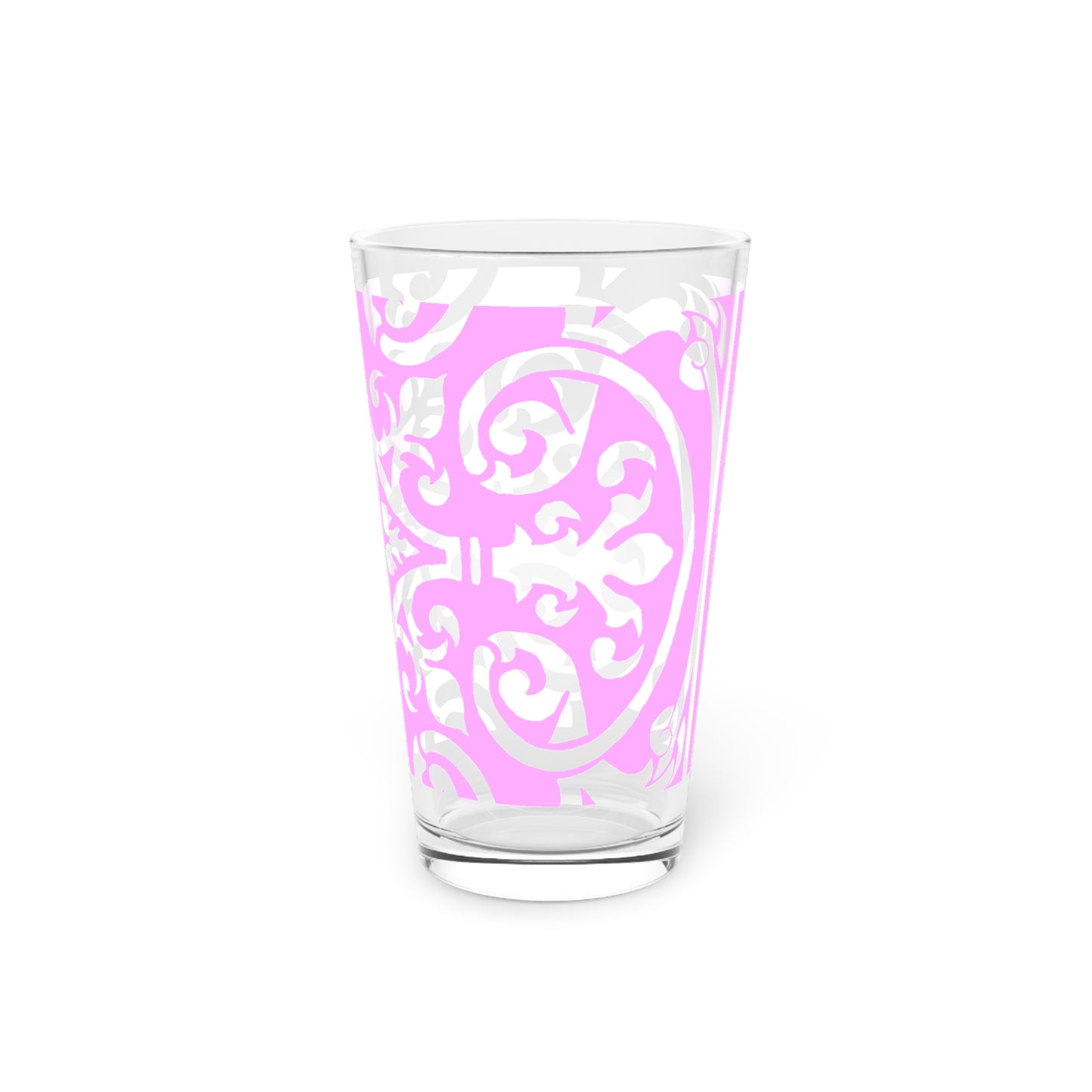 Scrollwork Pint Glass Pink