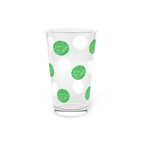 Polka Dot in Irish Green,  Pint Glass, 16oz