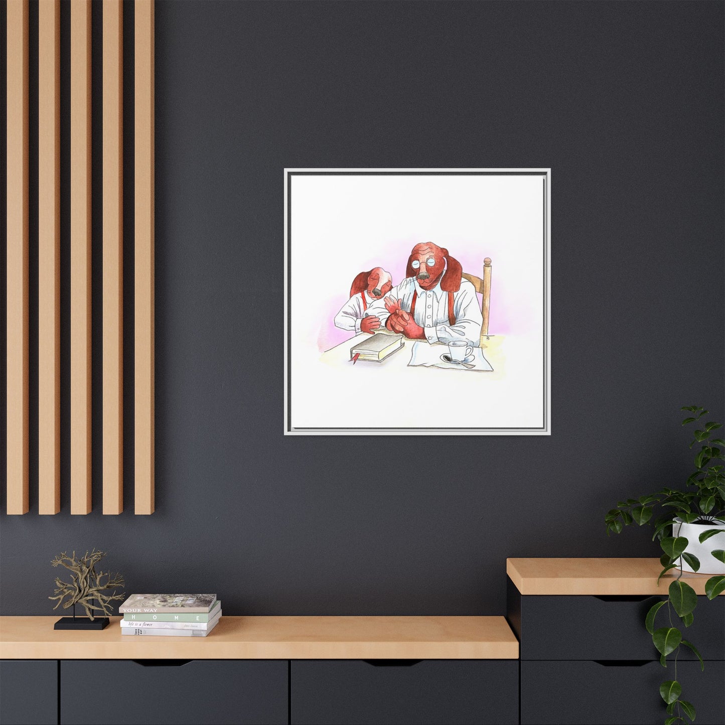 Dogi Fun Matte Canvas Framed