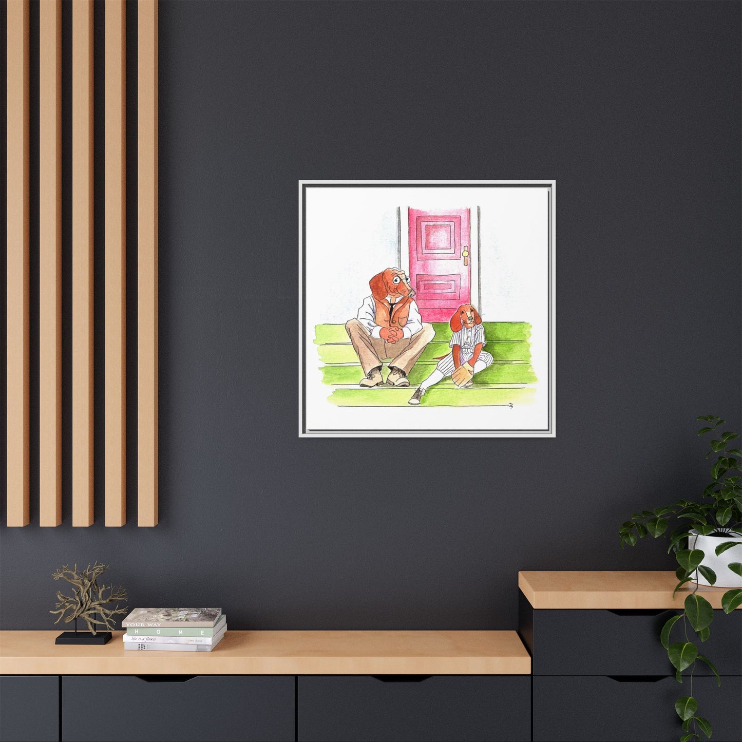 Dogi Fun Matte Canvas Framed
