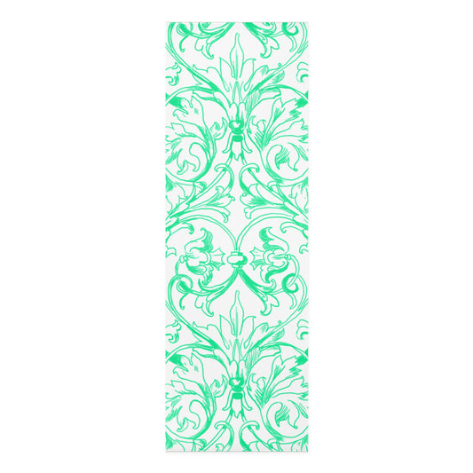 Scrollwork Exercise Mat Green-Blue