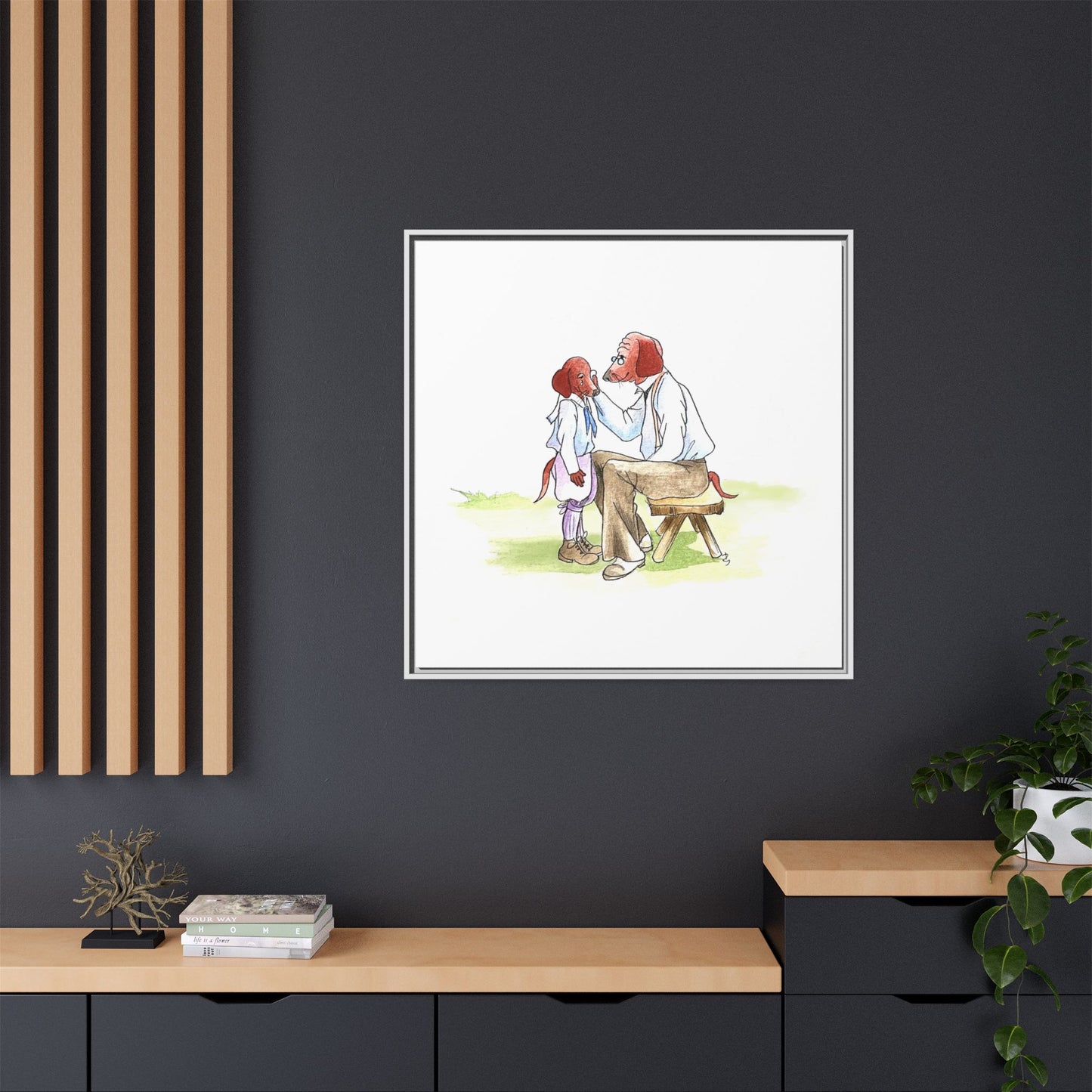Dogi Fun Matte Canvas Framed