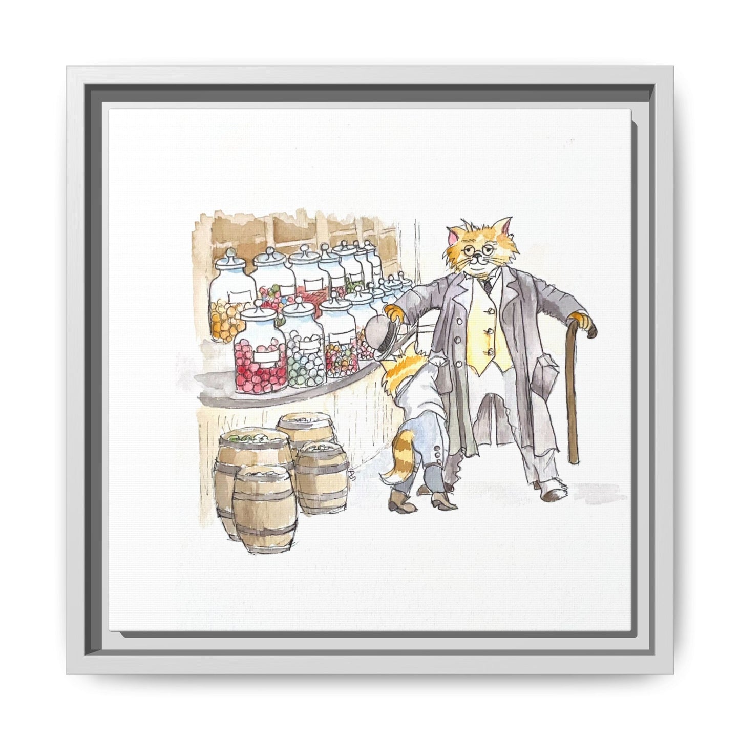 Kitty Fun Matte Canvas Framed