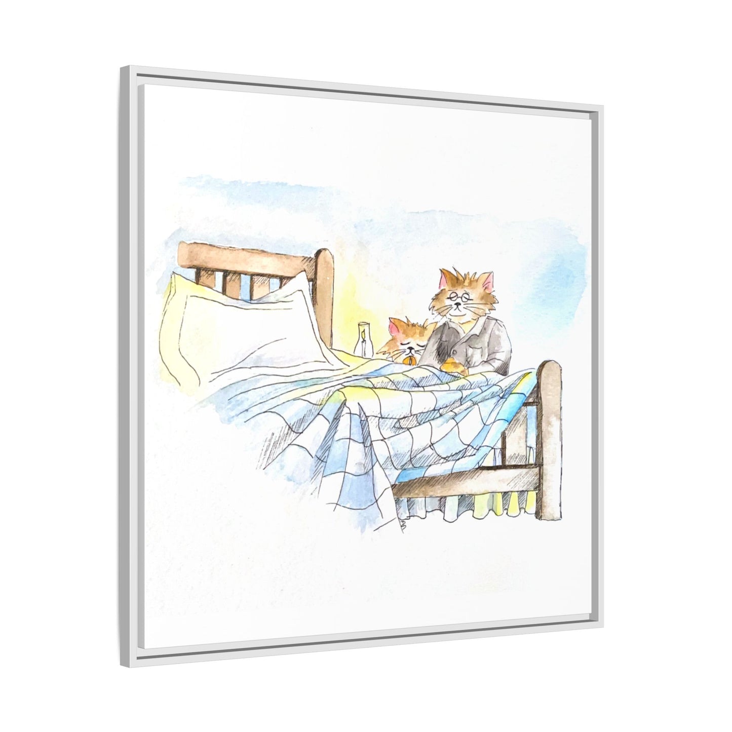 Kitty Fun Matte Canvas Framed