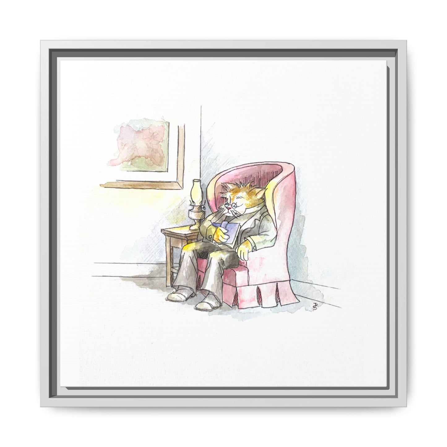Kitty Fun Matte Canvas Framed