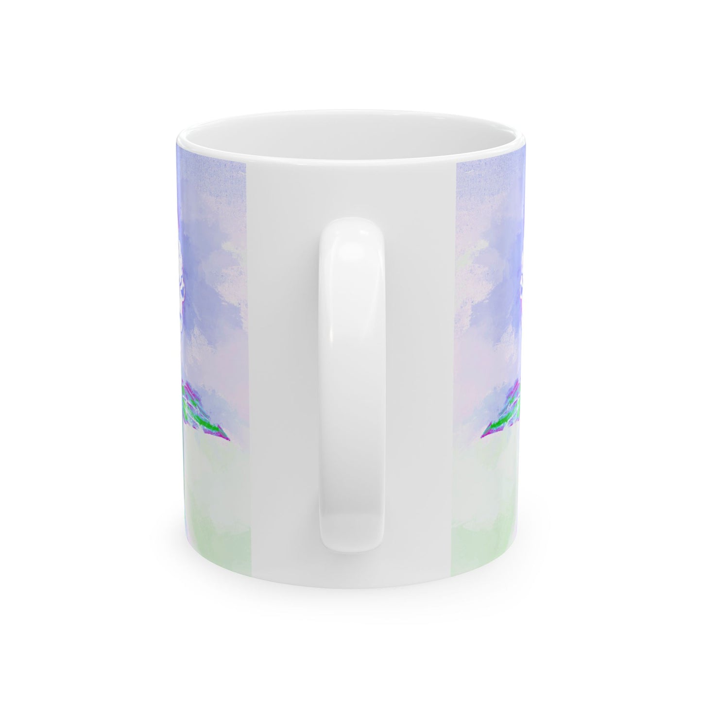 Zinnia Color Splash Mug Periwinkle “Dare to Live”