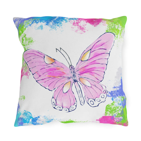 Butterfly Swing Outdoor Pillow A heart must learn to be still