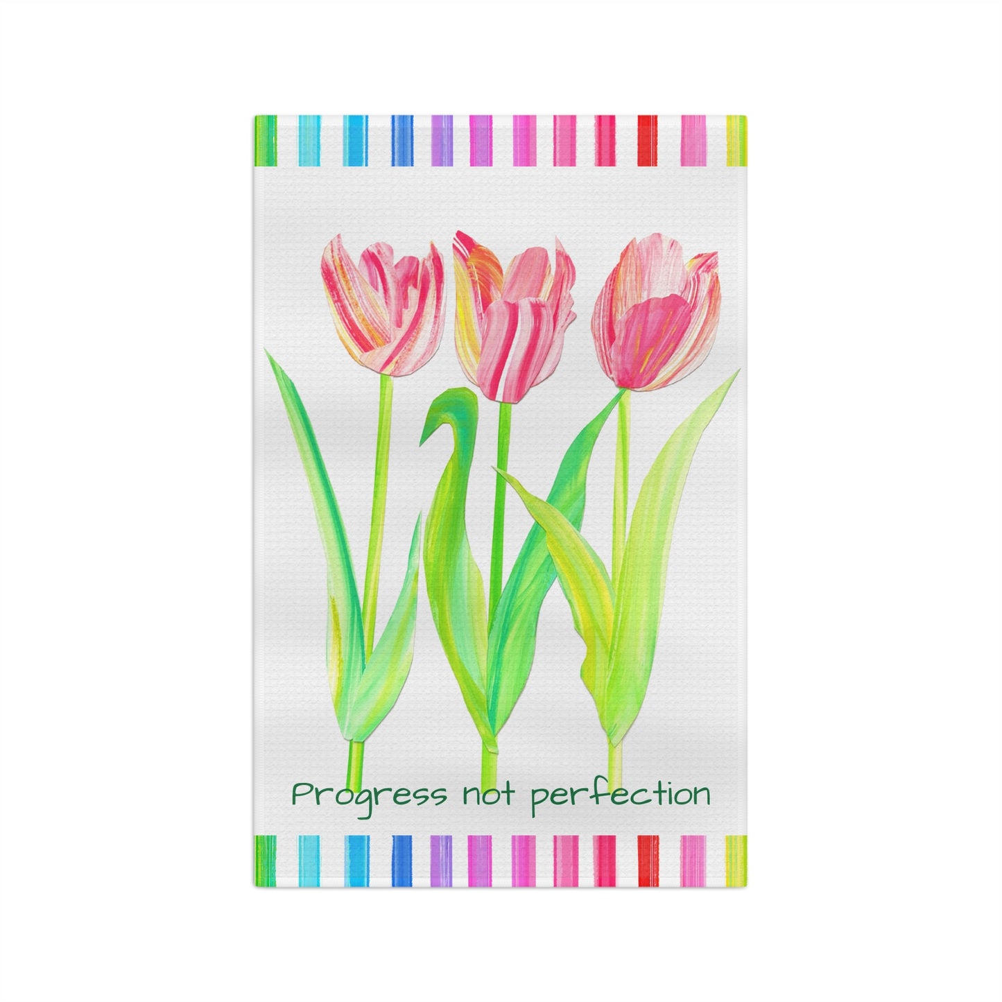Vibrant Tulip Microfiber Tea Towel Progress not perfection