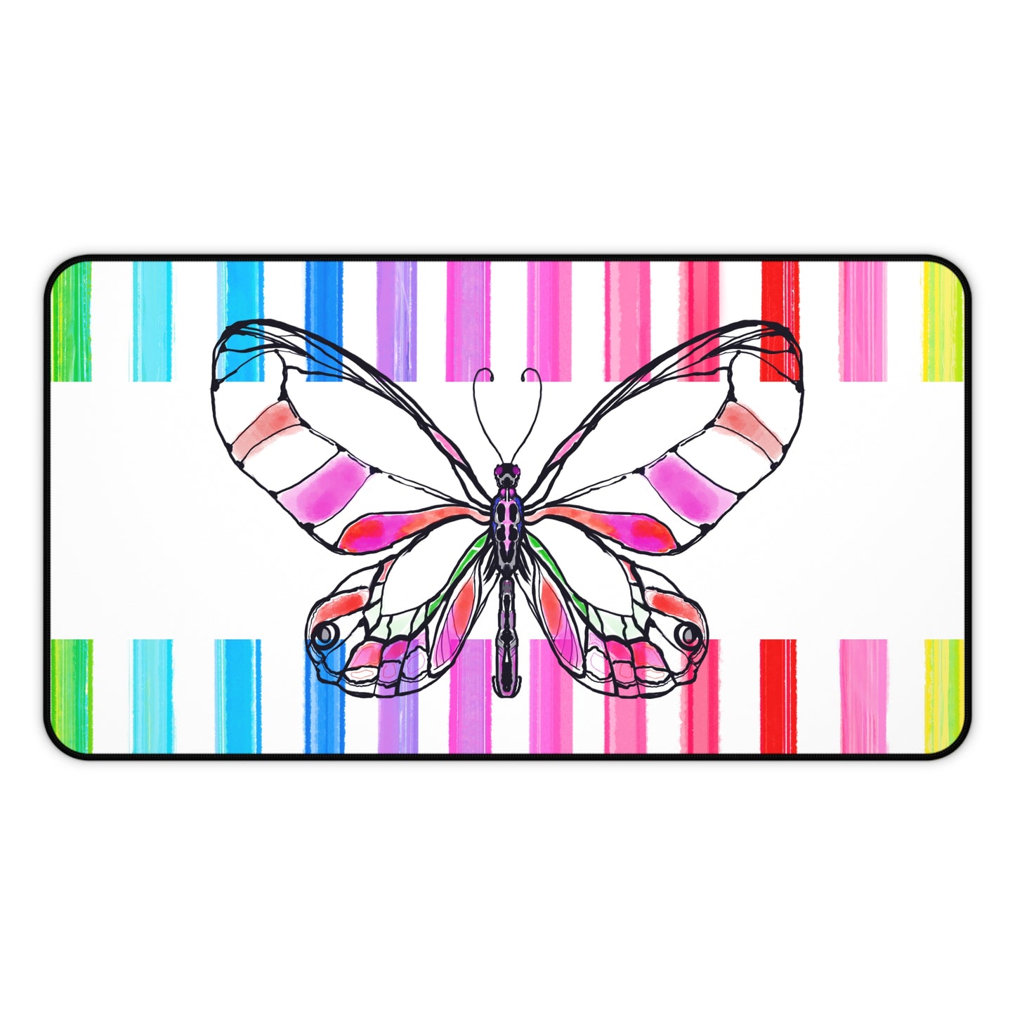 Office Flutterstripe Desk Mat with Multi-color Stripes