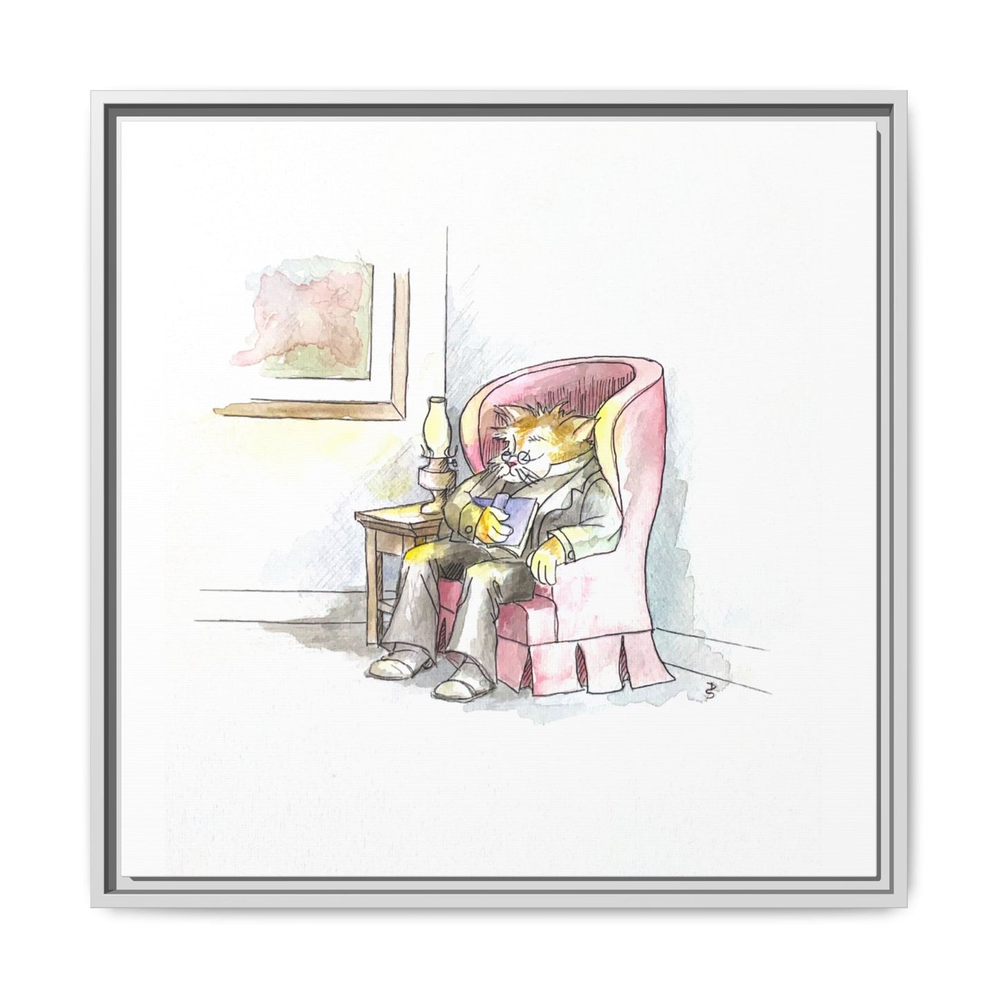 Kitty Fun Matte Canvas Framed