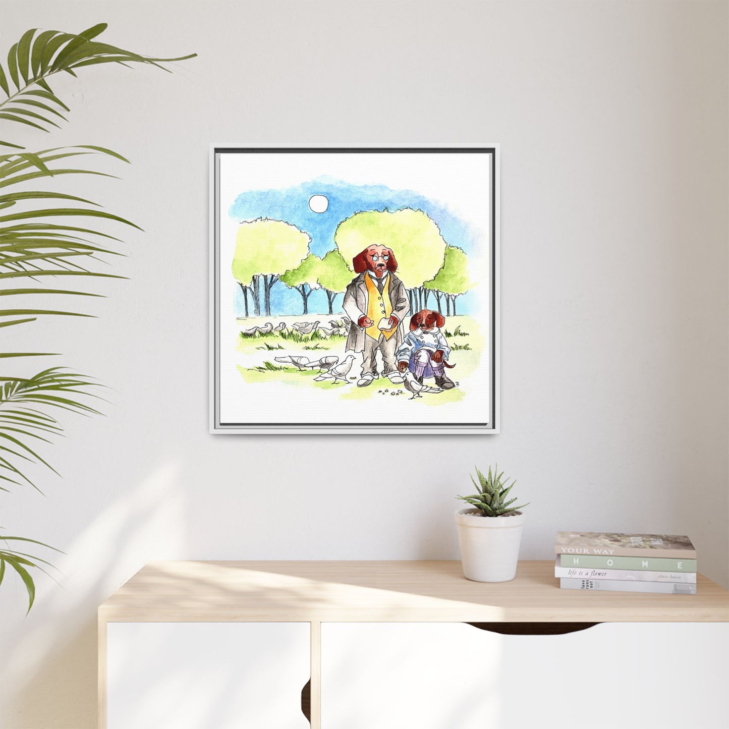 Dogi Fun Matte Canvas Framed