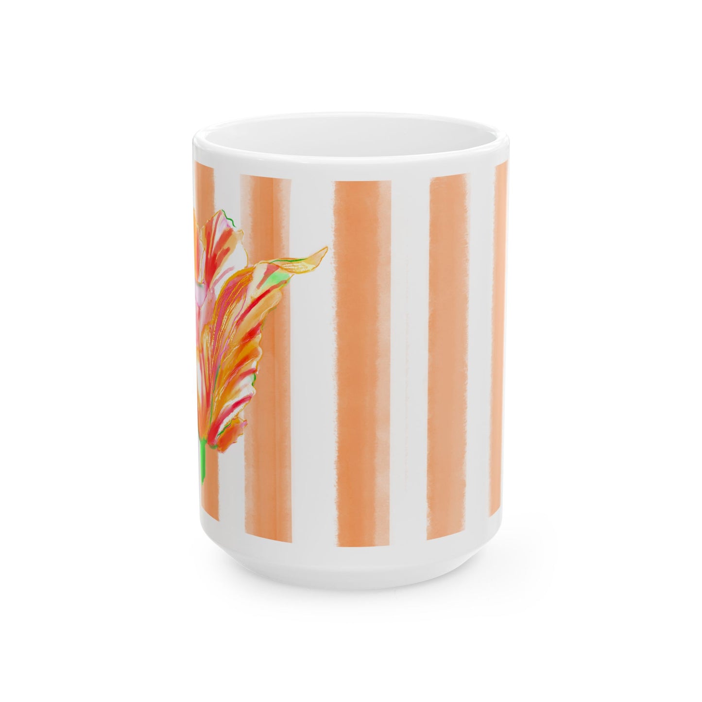Dancing Tulips Mug Peach Orange