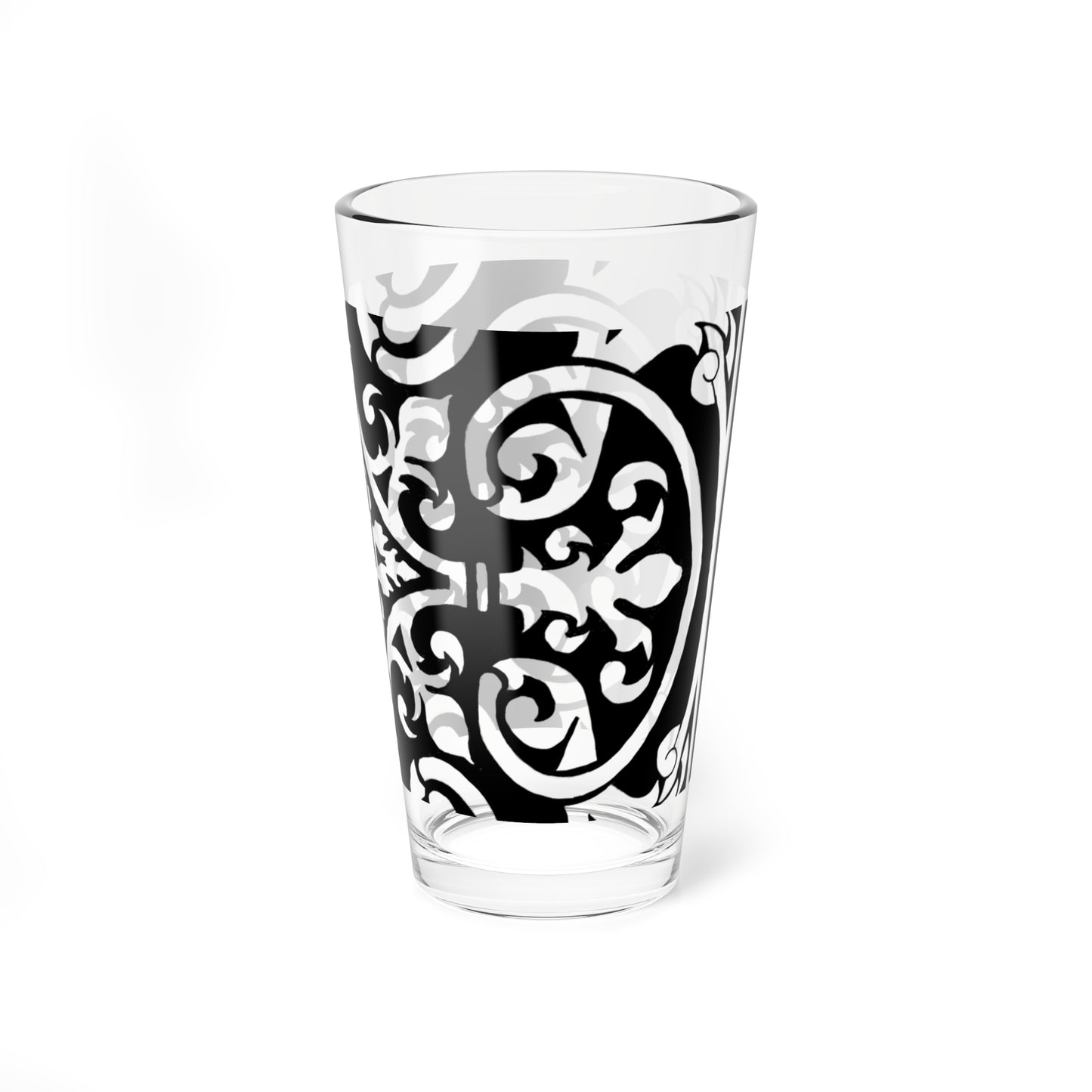 Mixing Glass, 16oz Scrollwork Art