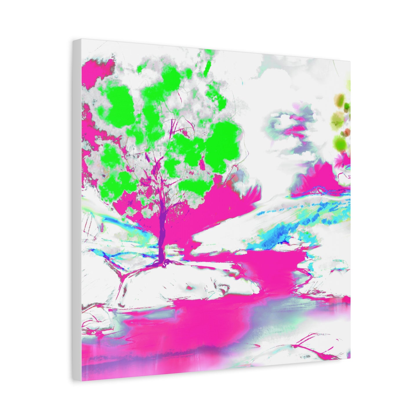 Joyful Landscape Matte Canvas, Stretched, 1.25" Raspberry, Green