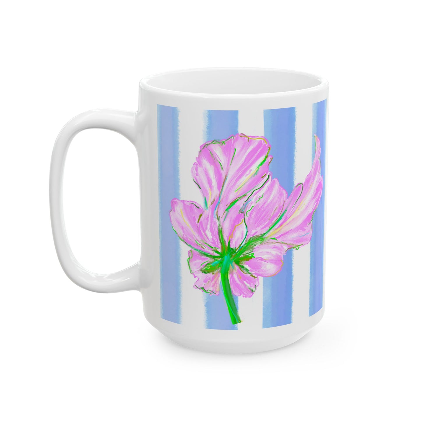 Dancing Tulips Mug Periwinkle Lilac
